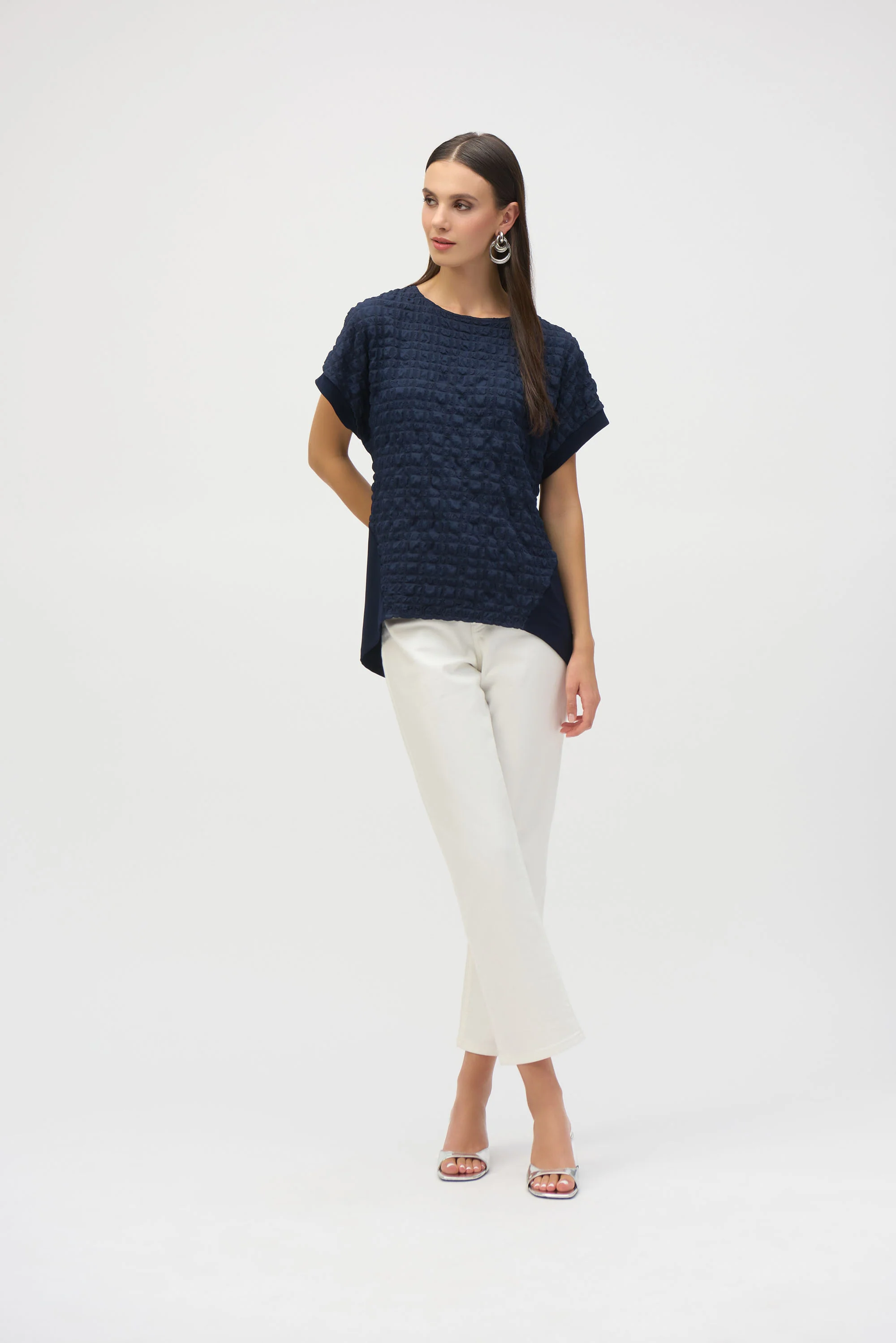 Joseph Ribkoff Textured Straight Top Style 252213 - Image 8