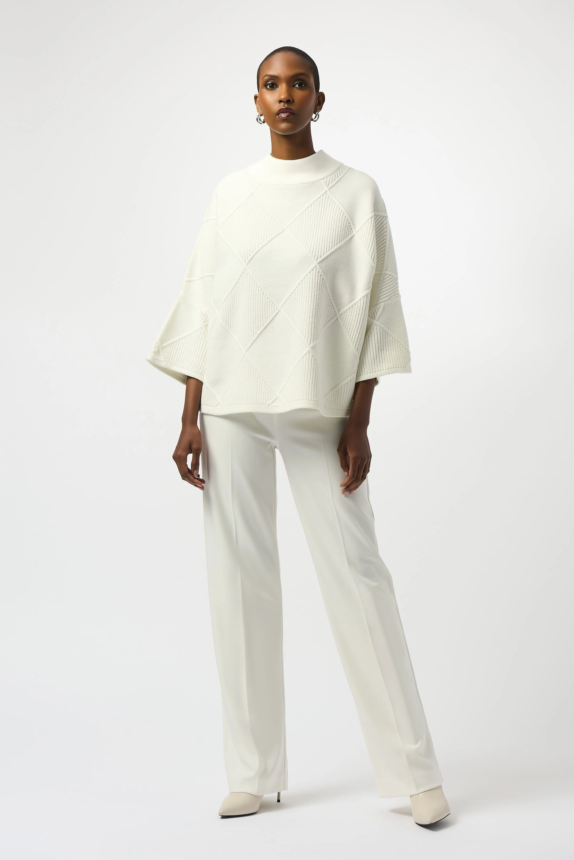 Joseph Ribkoff Textured Sweater Knit Mock Neck Pullover Style 253943 - Image 2