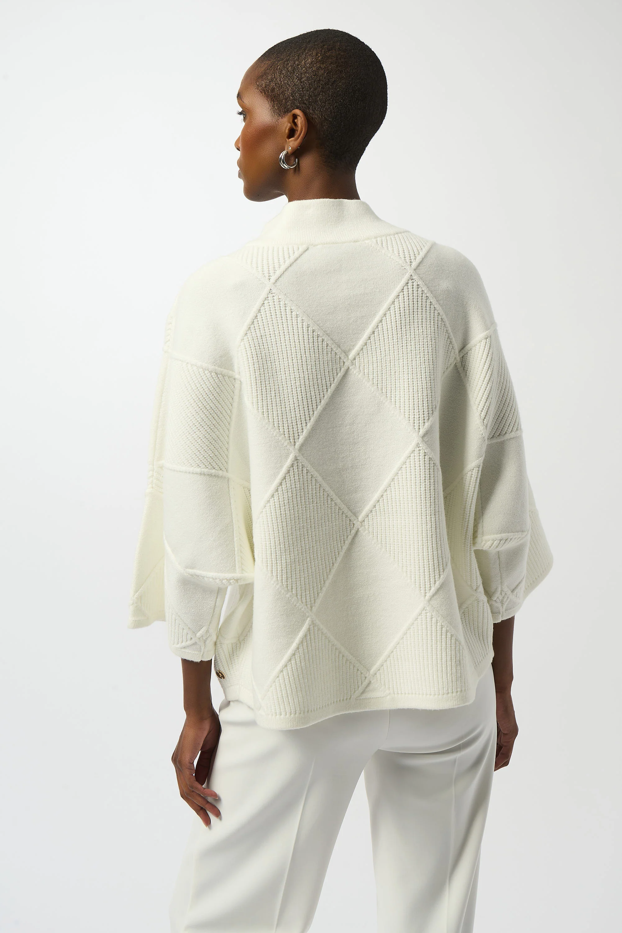 Joseph Ribkoff Textured Sweater Knit Mock Neck Pullover Style 253943 - Image 3