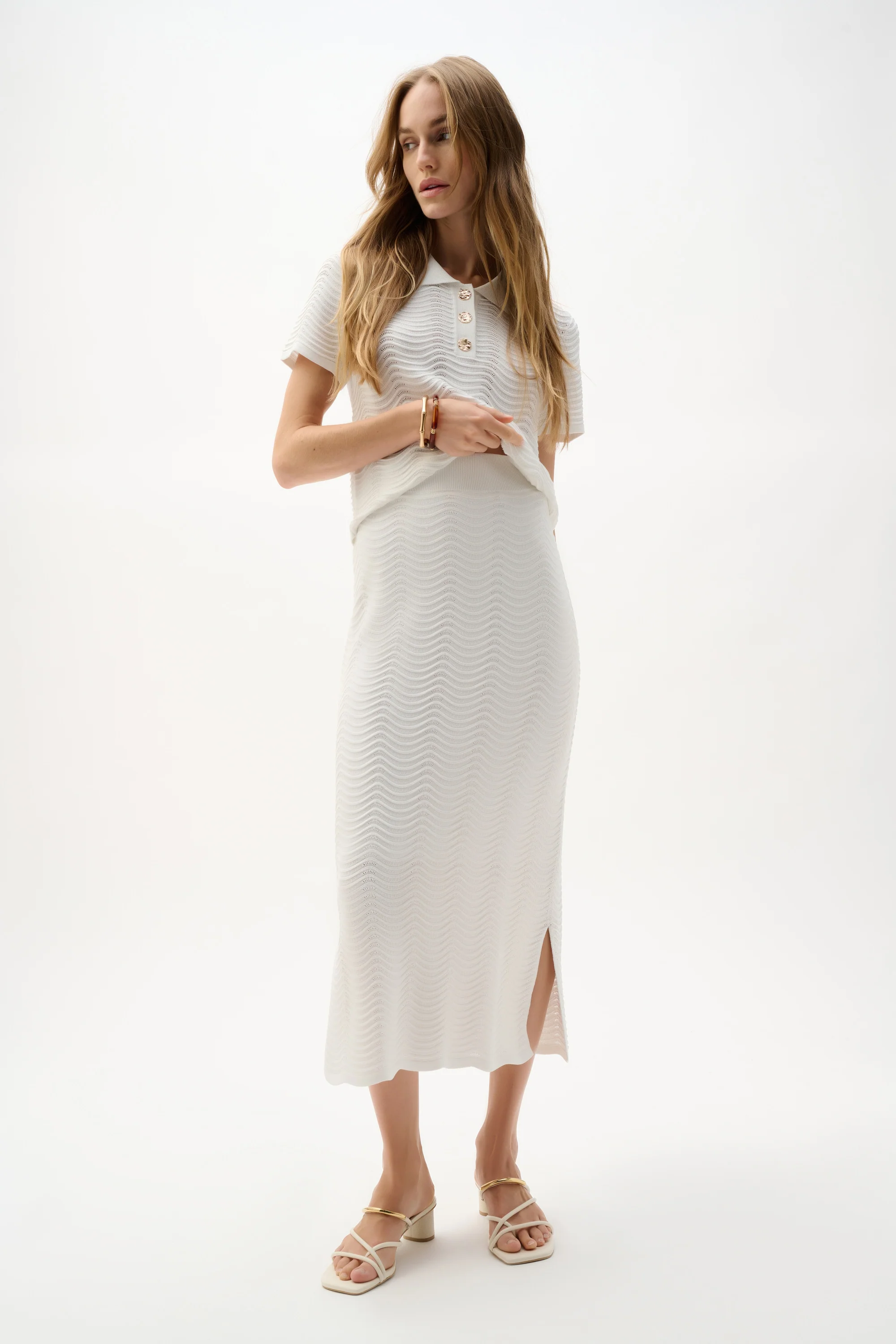Joseph Ribkoff Textured Sweater Knit Pencil Skirt Style 262927 - Image 3
