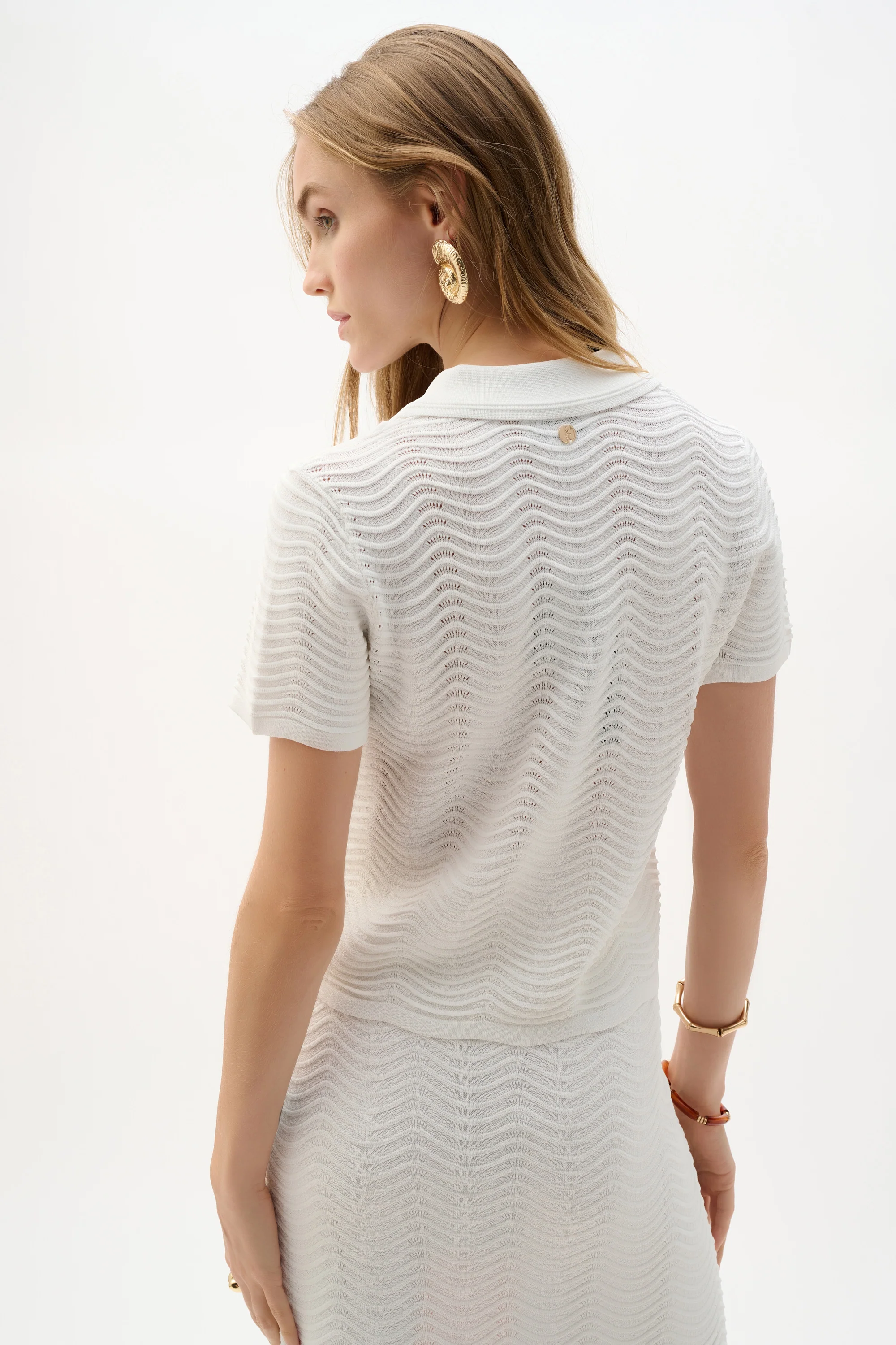 Joseph Ribkoff Textured Sweater Knit Short Sleeve Shirt Style 262926 - Image 6