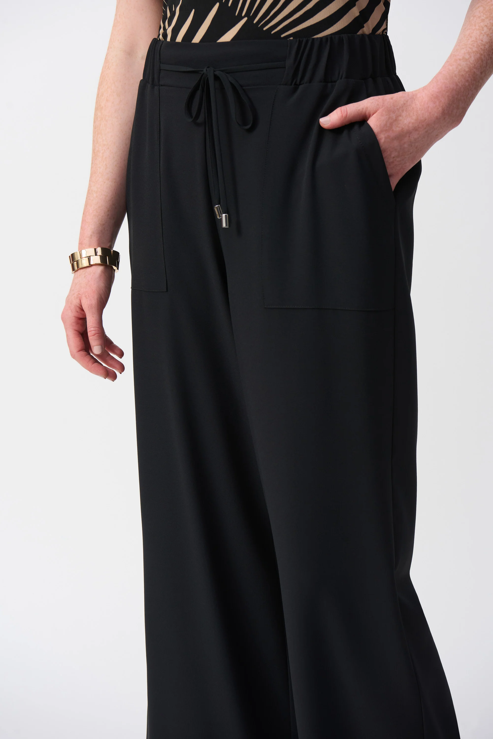 Joseph Ribkoff Textured Wide-Leg Pants Style 251185 - Image 11