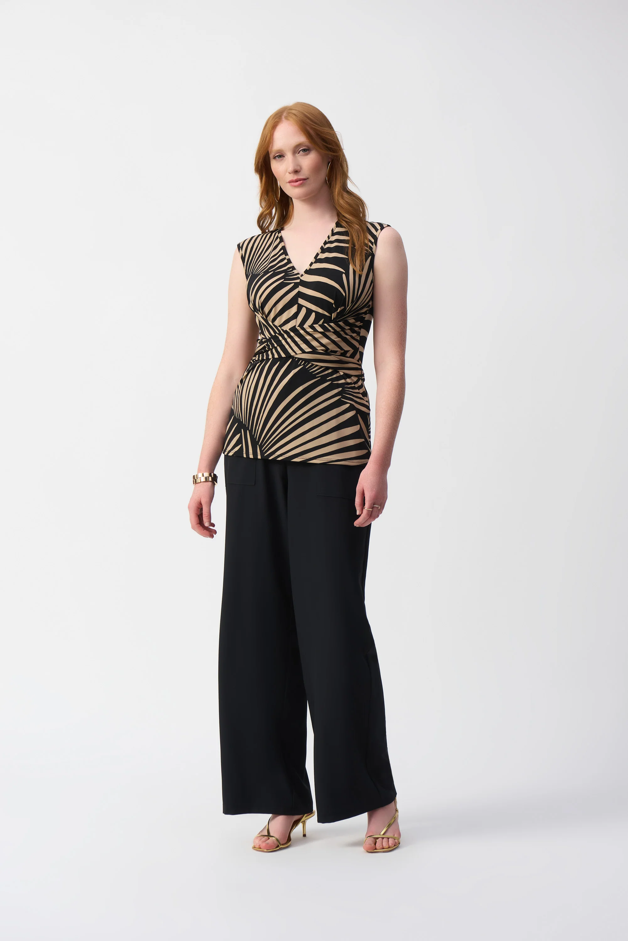 Joseph Ribkoff Textured Wide-Leg Pants Style 251185 - Image 12