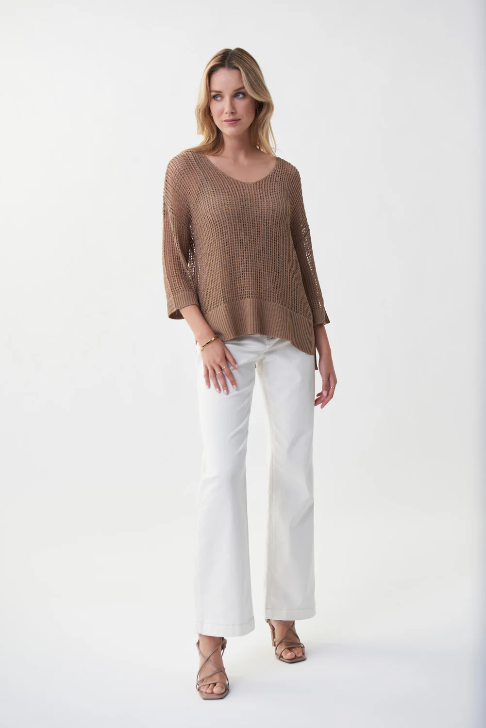 Joseph Ribkoff Tiger Eye Open Stitch Sweater Style 222912