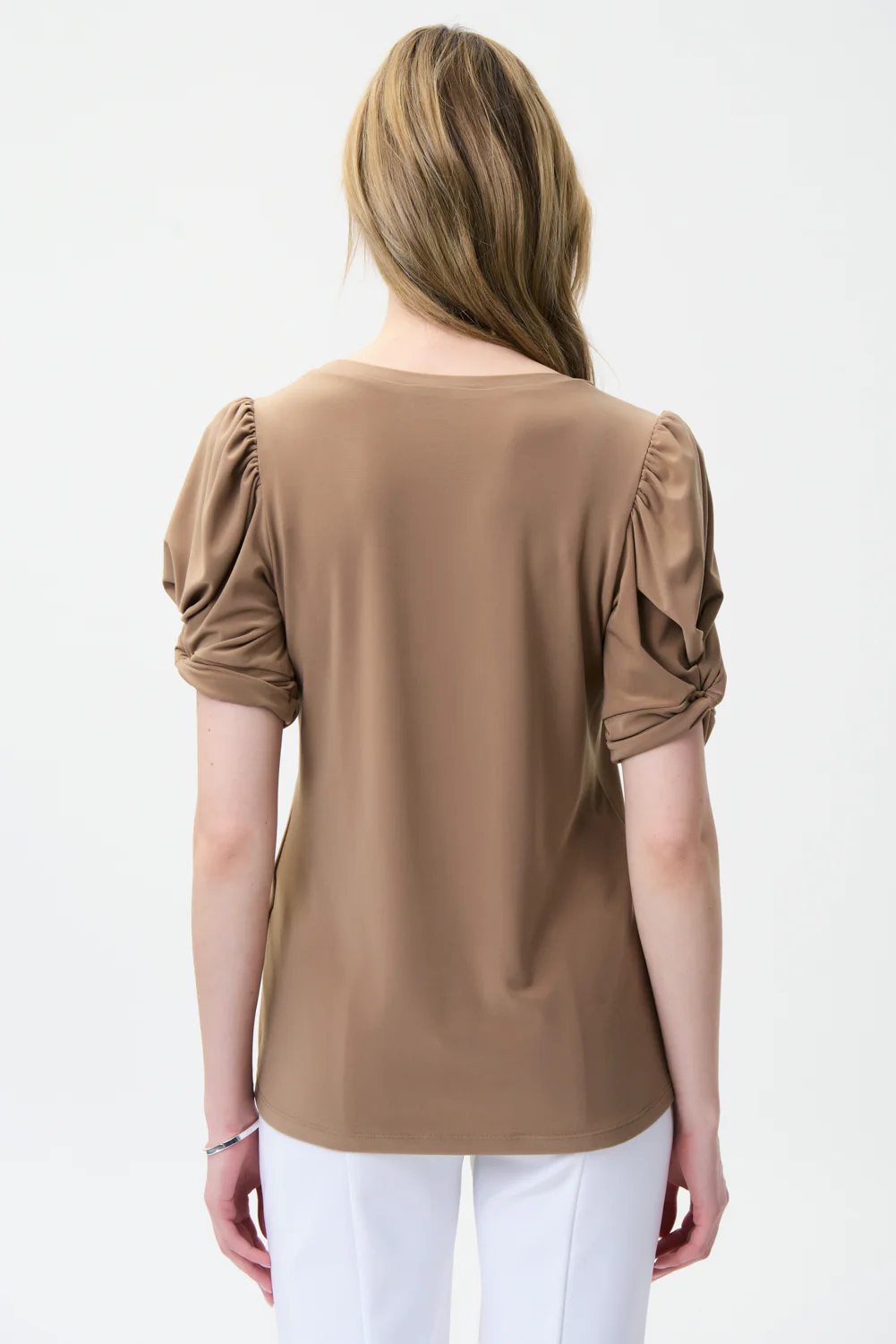 Joseph Ribkoff Tiger Eye Puffed Sleeve Top Style 221157 - Image 4