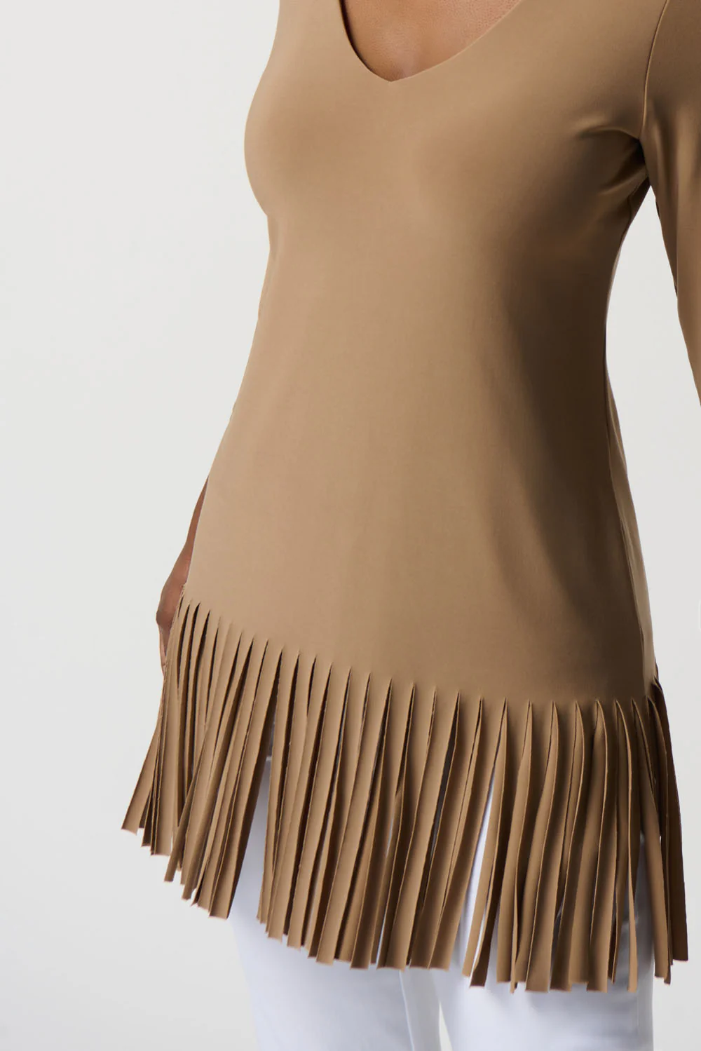 Joseph Ribkoff Tiger's Eye Fringed Hem Tunic Style 231232 - Image 2