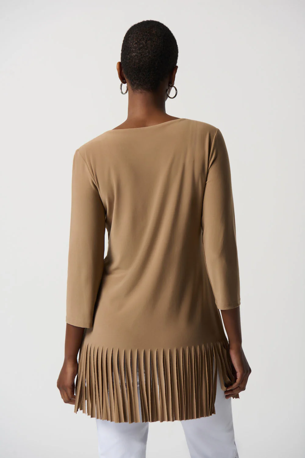 Joseph Ribkoff Tiger's Eye Fringed Hem Tunic Style 231232 - Image 3