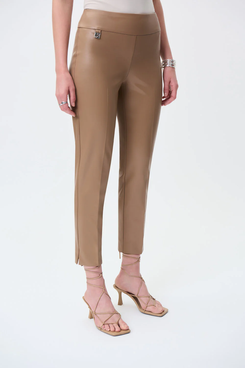 Joseph Ribkoff Tiger's Eye Leatherette Pants Style 231151 - Image 3
