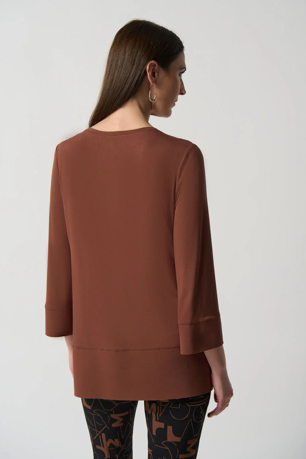 Joseph Ribkoff Toffee Boxy Jersey Top Style 233049 - Image 3