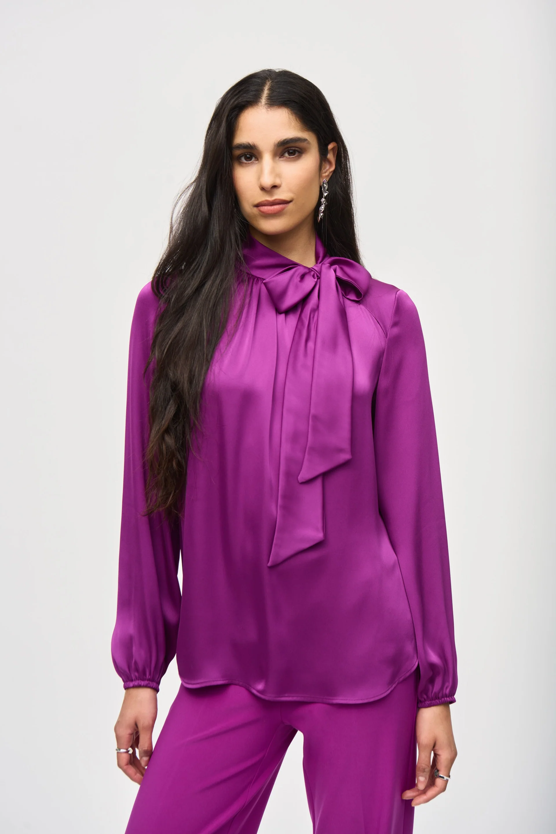 Joseph Ribkoff Top With Bow Neckline Style 243022 - Image 5