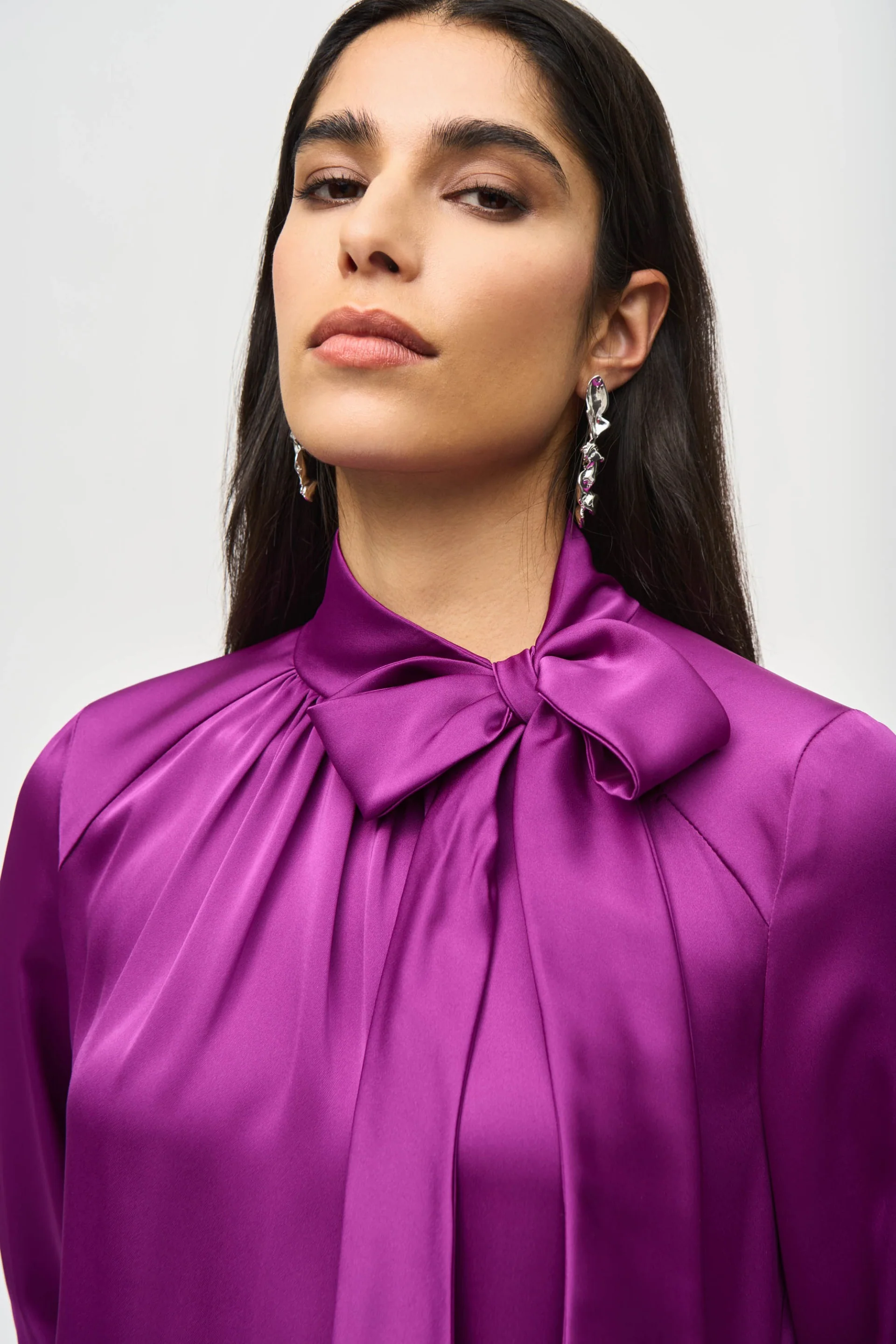 Joseph Ribkoff Top With Bow Neckline Style 243022 - Image 7