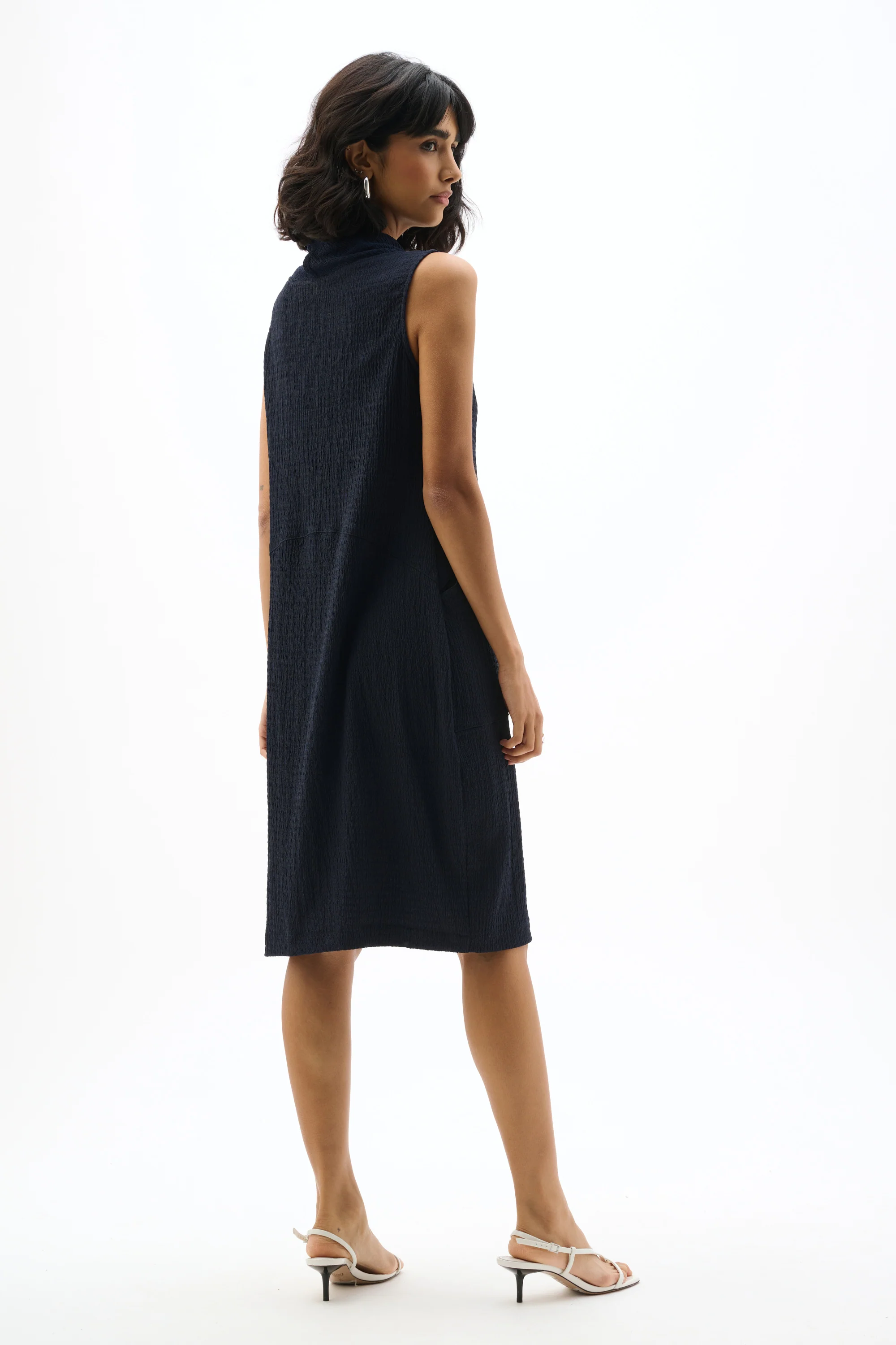 Joseph Ribkoff Trapeze Dress With Funnel Collar Style 262114 - Image 3