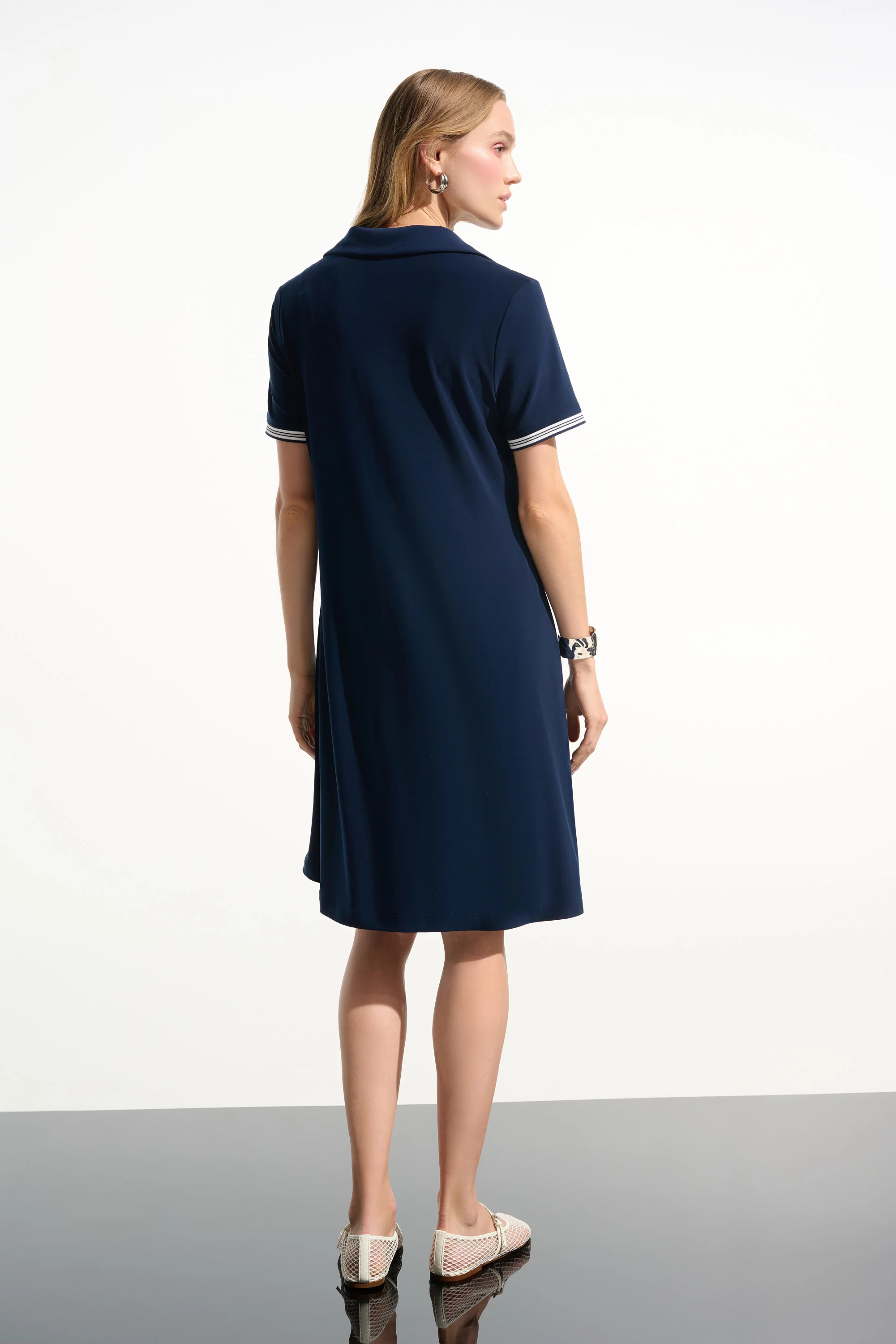 Joseph Ribkoff Trapeze Dress With Polo Collar Style 261614 - Image 6