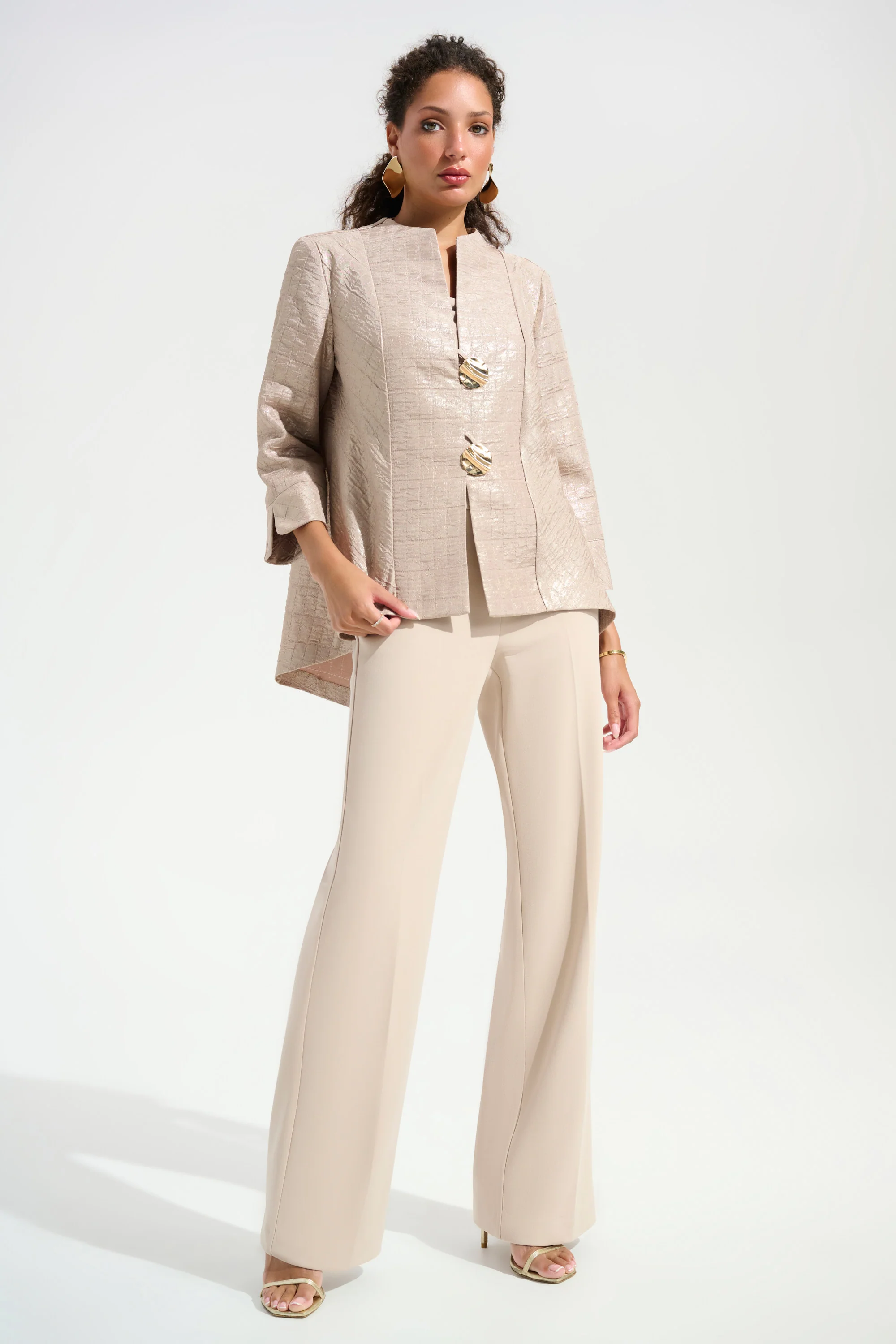 Joseph Ribkoff Trapeze Jacket With Statement Button Style 261731 - Image 2