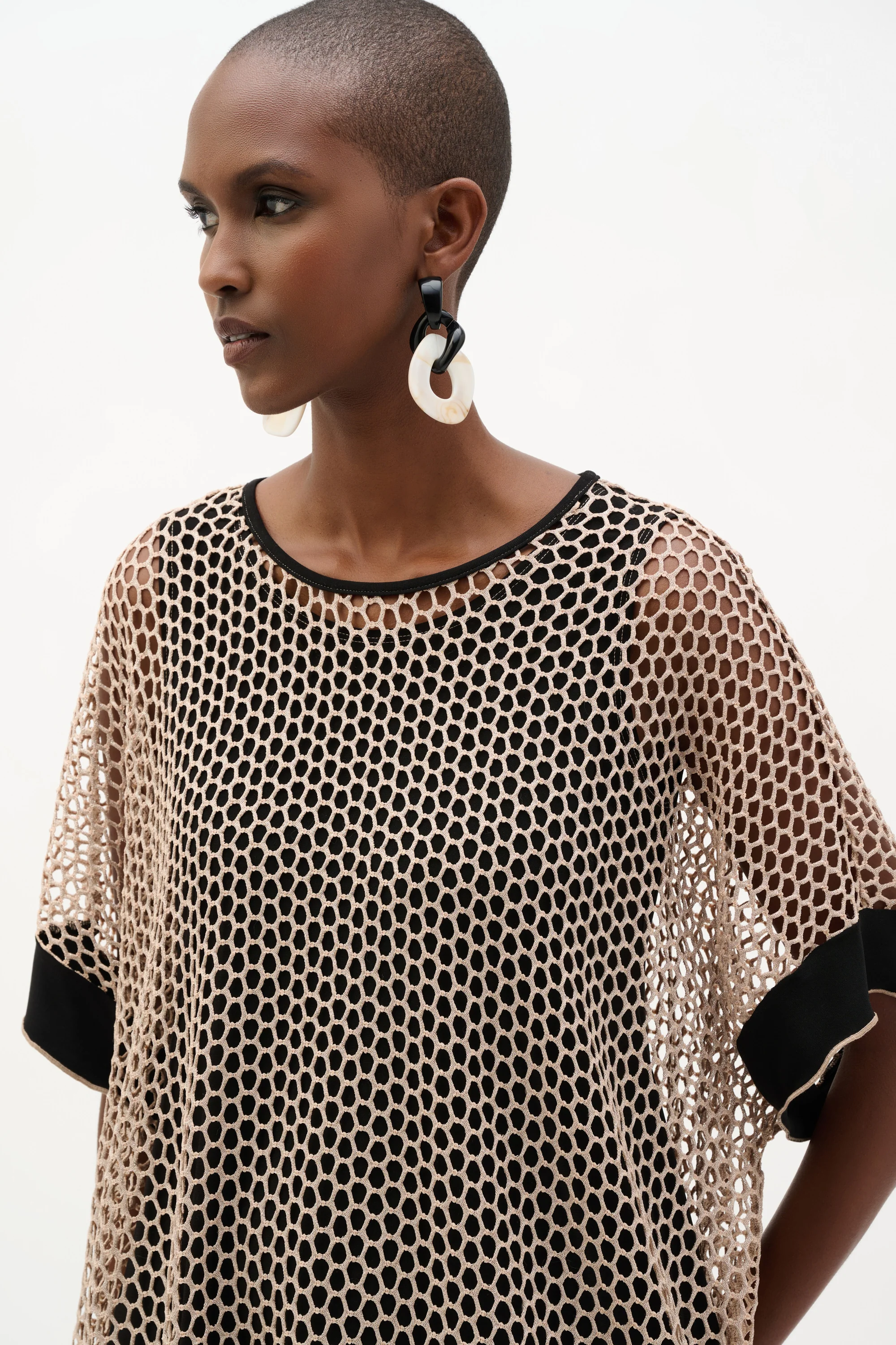 Joseph Ribkoff Trapeze Top With Contrast Cuffs Style 262160 - Image 4