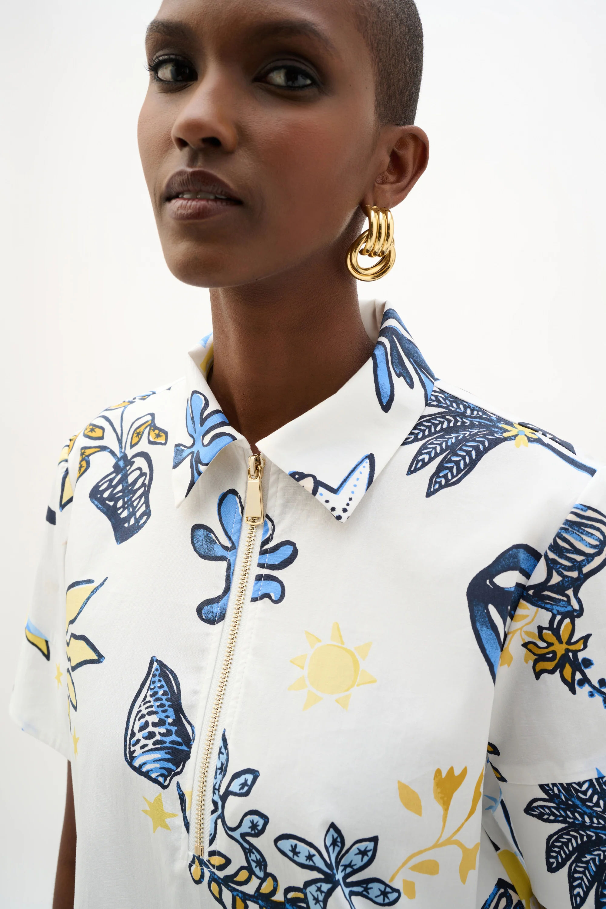 Joseph Ribkoff Tropical Print A-Line Dress Style 262139 - Image 3