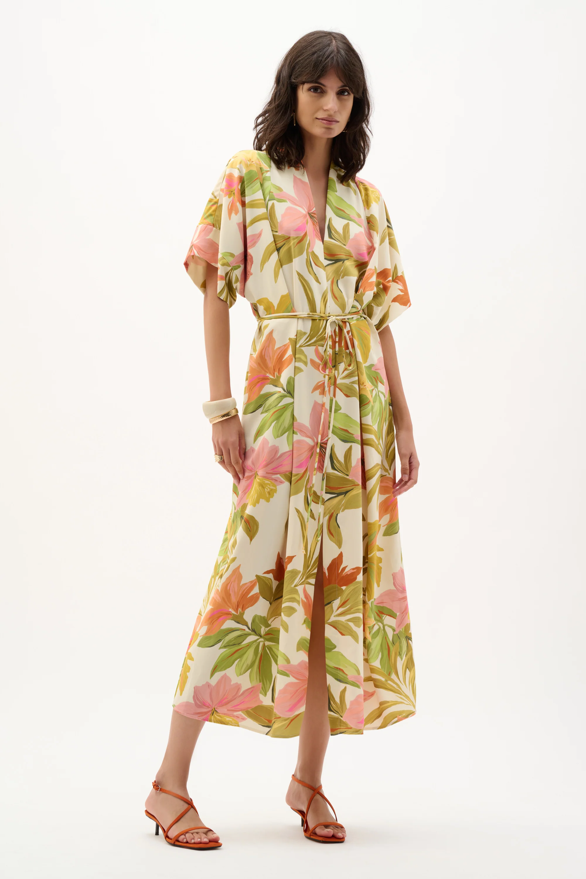 Joseph Ribkoff Tropical Print Fit And Flare Dress Style 262177 - Image 3