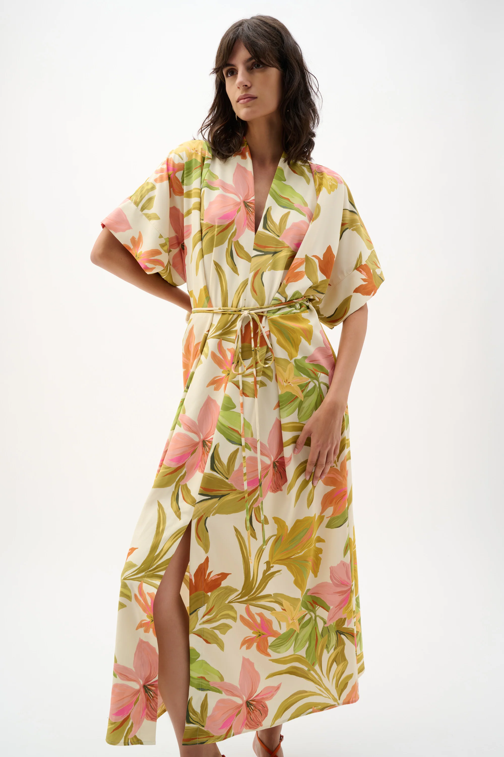 Joseph Ribkoff Tropical Print Fit And Flare Dress Style 262177 - Image 5