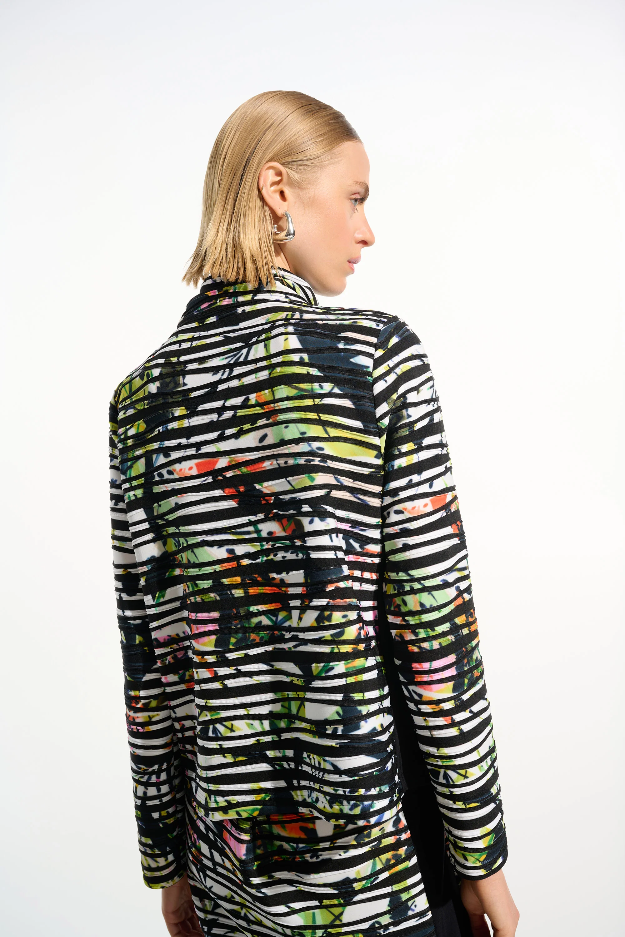 Joseph Ribkoff Tropical Print Jacket With Contrast Panel Style 261644 - Image 5