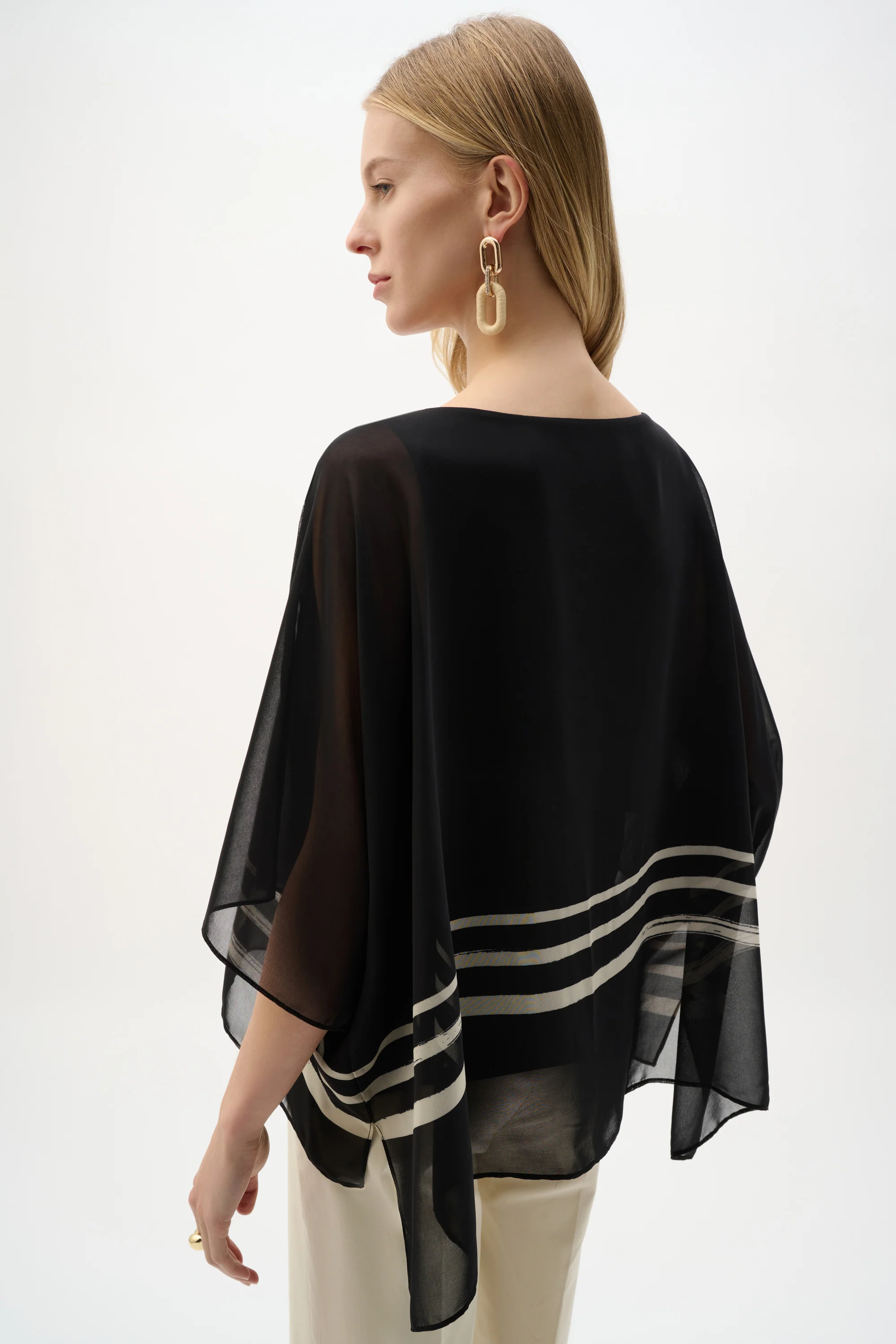 Joseph Ribkoff Tropical Print Poncho Top Style 262200 - Image 3