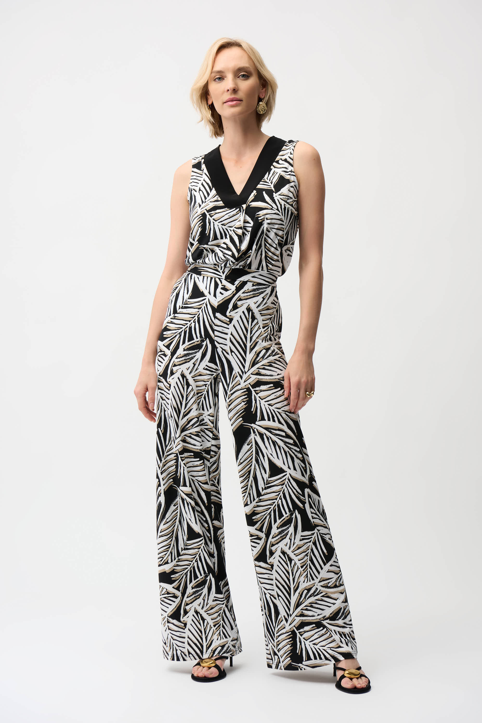 Joseph Ribkoff Tropical Print Sleeveless Trapeze Top Style 261151 - Image 4