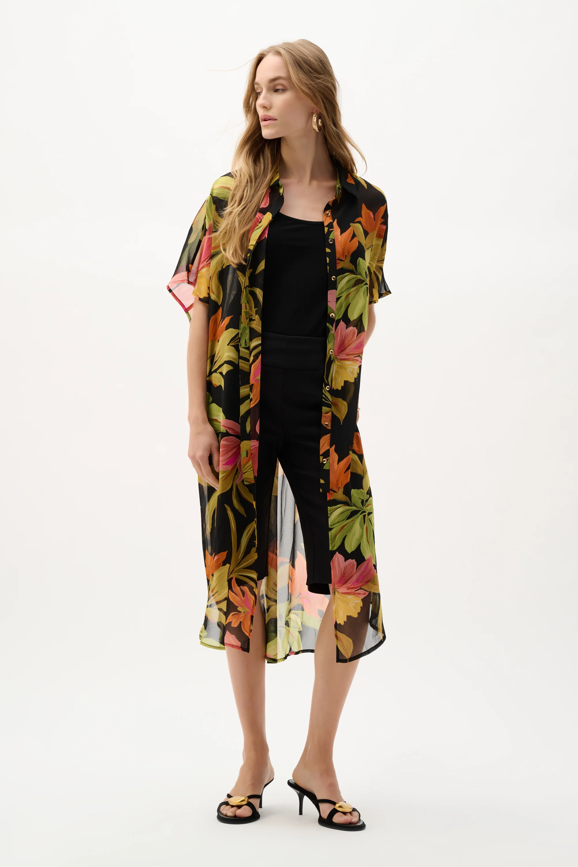 Joseph Ribkoff Tropical Print Straight Blouse Style 262949 - Image 3