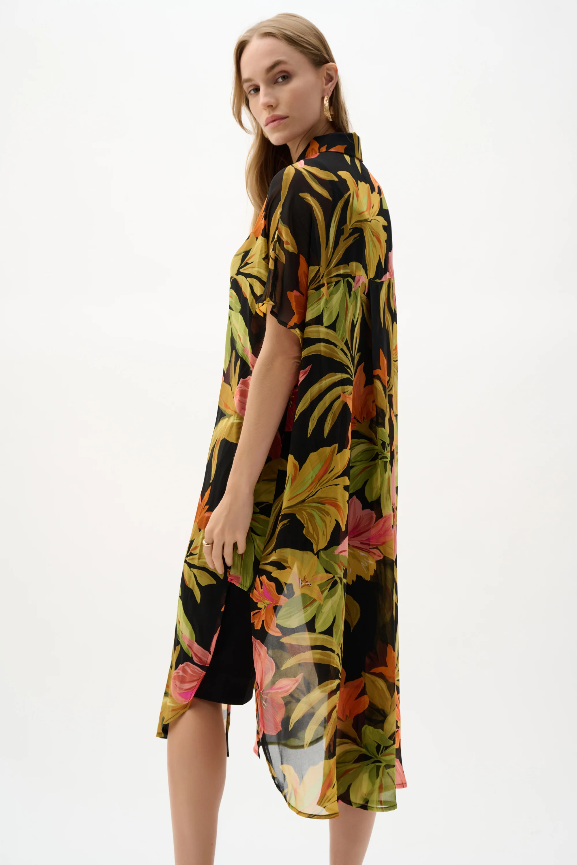 Joseph Ribkoff Tropical Print Straight Blouse Style 262949 - Image 4