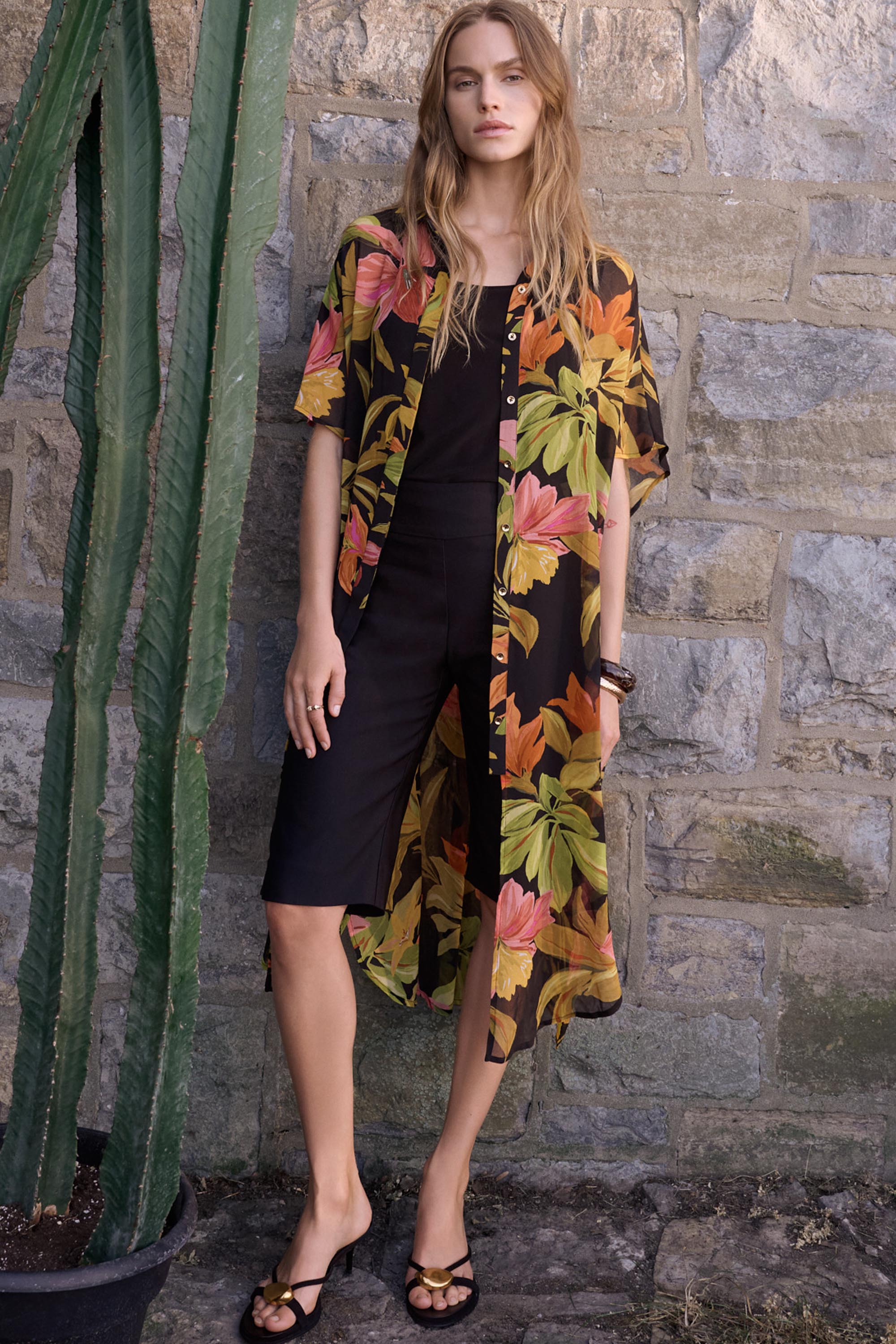 Joseph Ribkoff Tropical Print Straight Blouse Style 262949 - Image 5