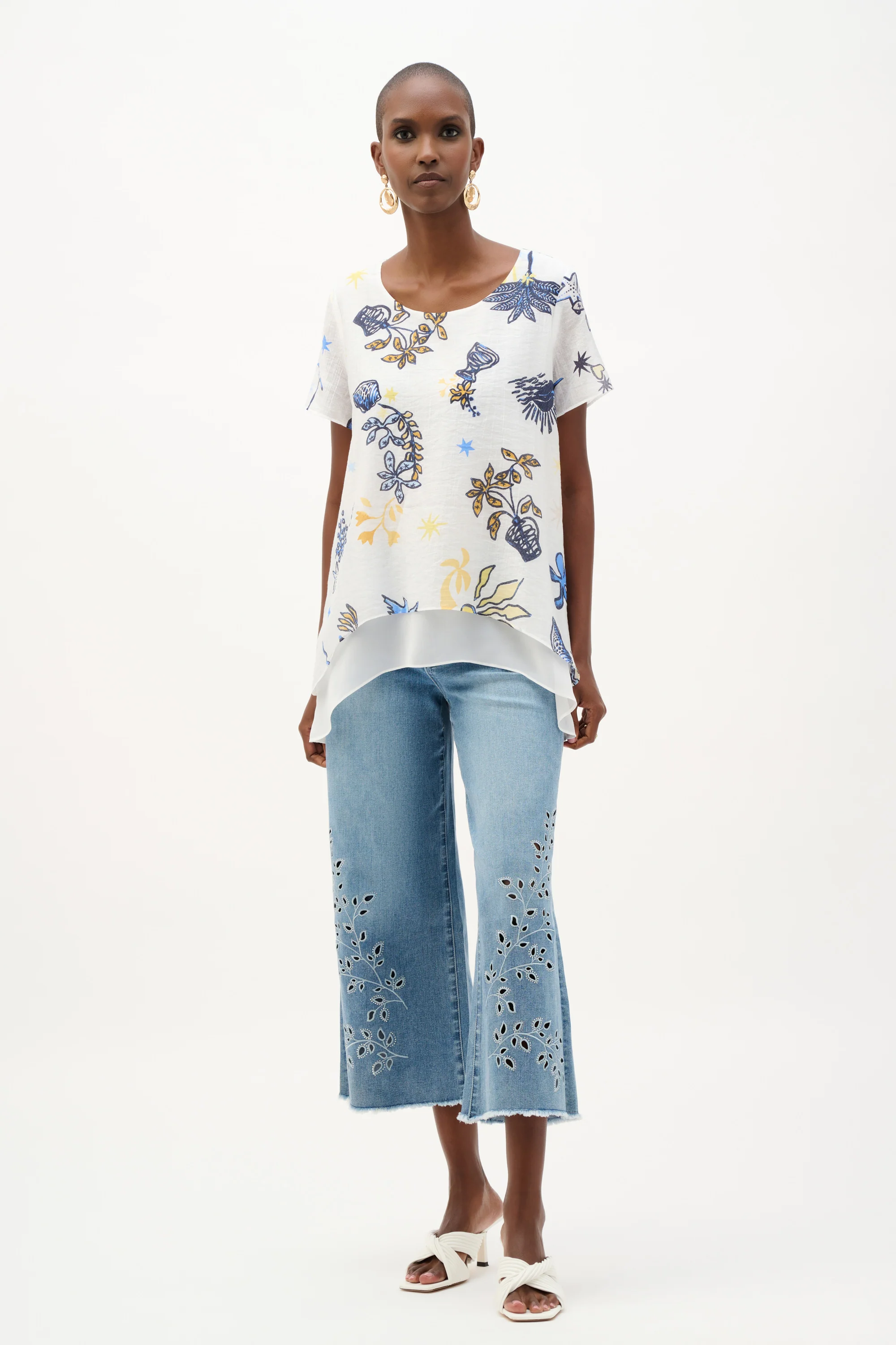 Joseph Ribkoff Tropical Print Trapeze Tunic Style 262204 - Image 2