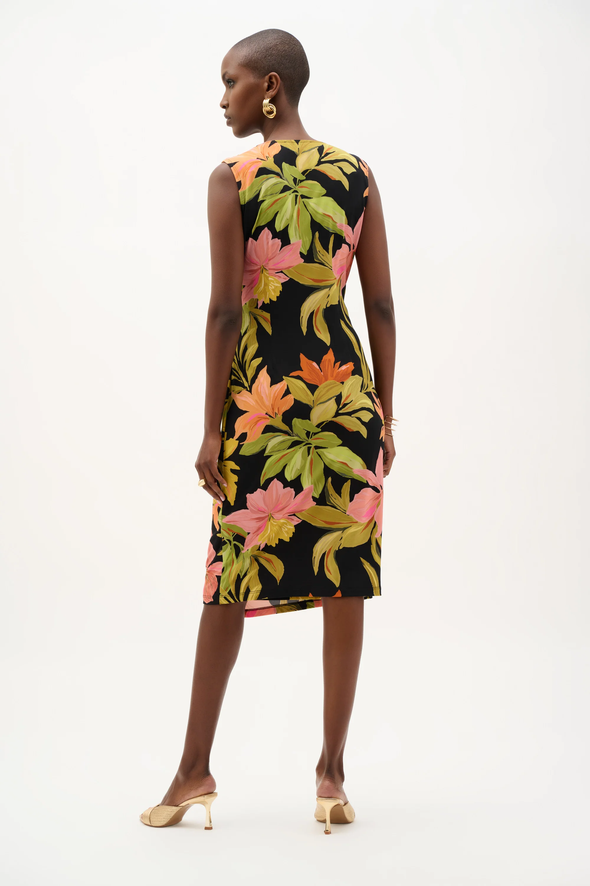 Joseph Ribkoff Tropical Print Wrap Dress Style 262108 - Image 4