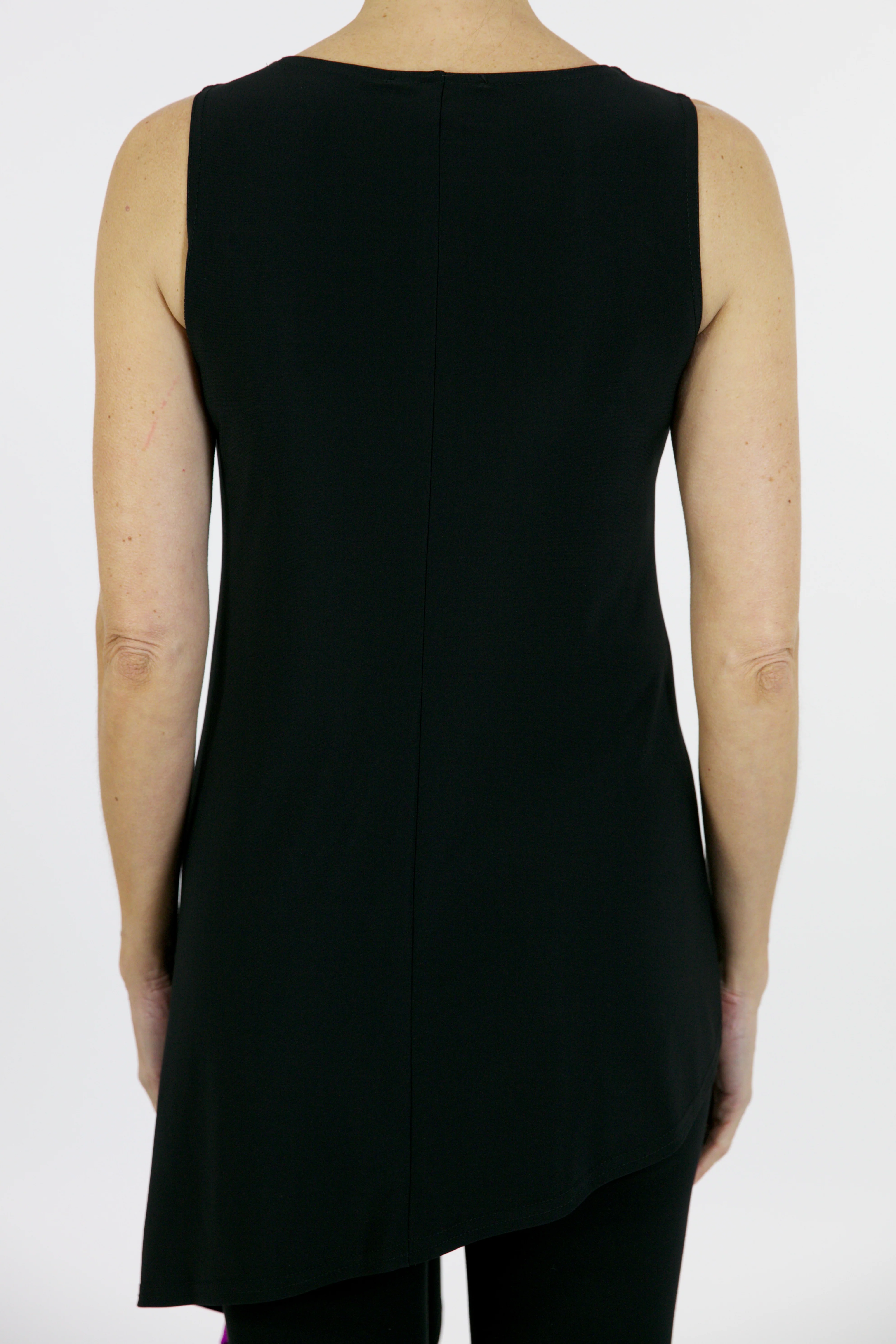 Joseph Ribkoff Tunic Black/Fuchia Style 163057 - Image 2