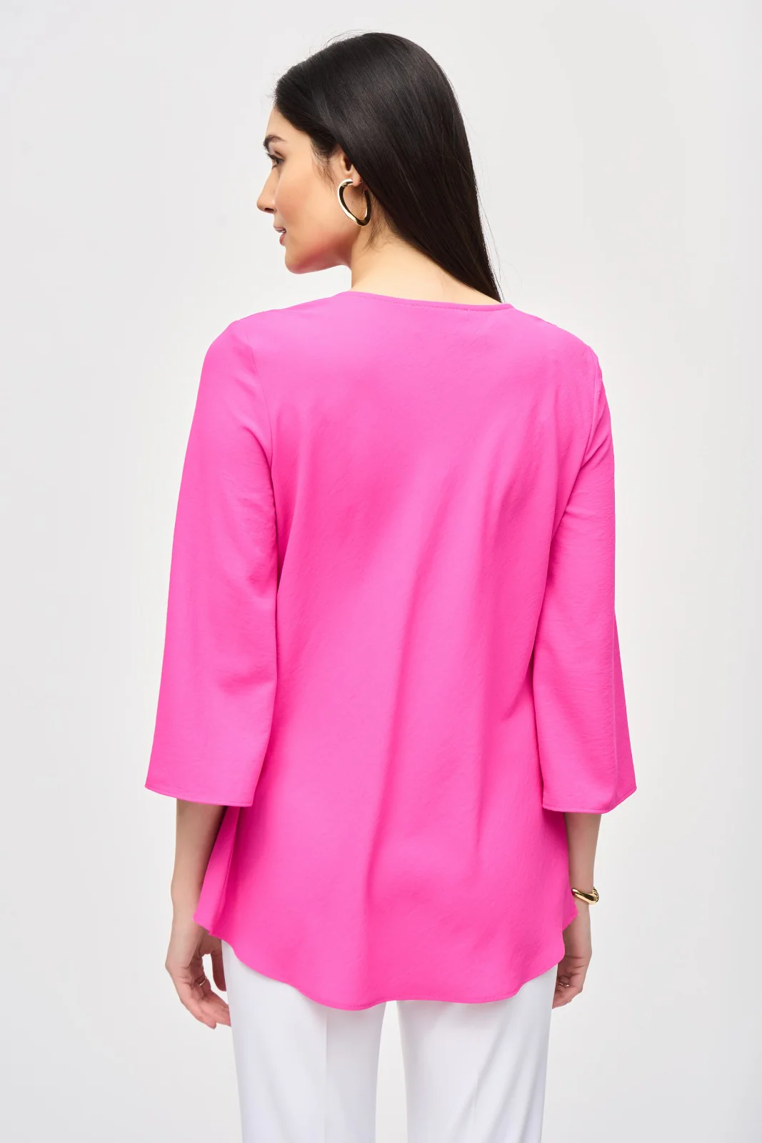 Joseph Ribkoff Ultra Pink Cowl Neck Flared Top Style 241309 - Image 2