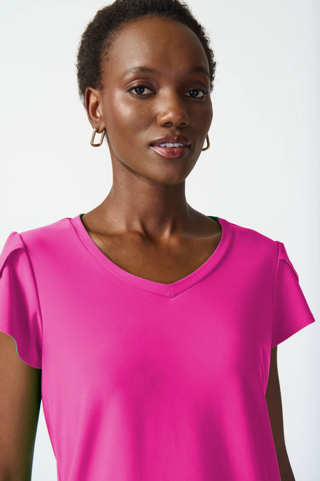 Joseph Ribkoff Ultra Pink Short Sleeve Top Style 241179 - Image 3