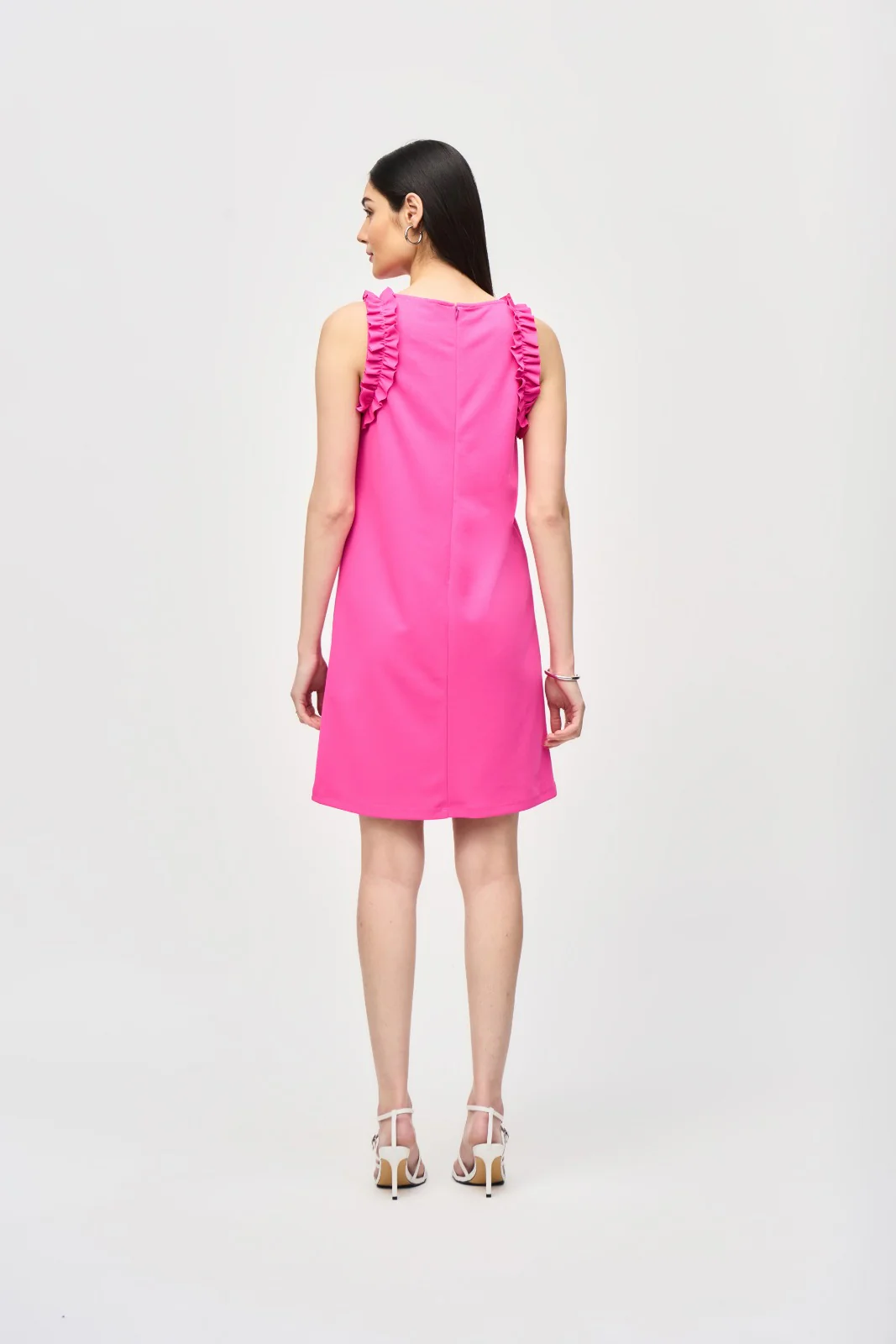 Joseph Ribkoff Ultra Pink Sleeveless Straight Dress Style 242115 - Image 4
