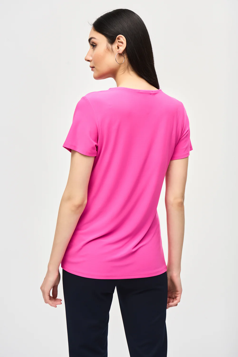 Joseph Ribkoff Ultra Pink Top with Knot Detail Style 241290 - Image 3