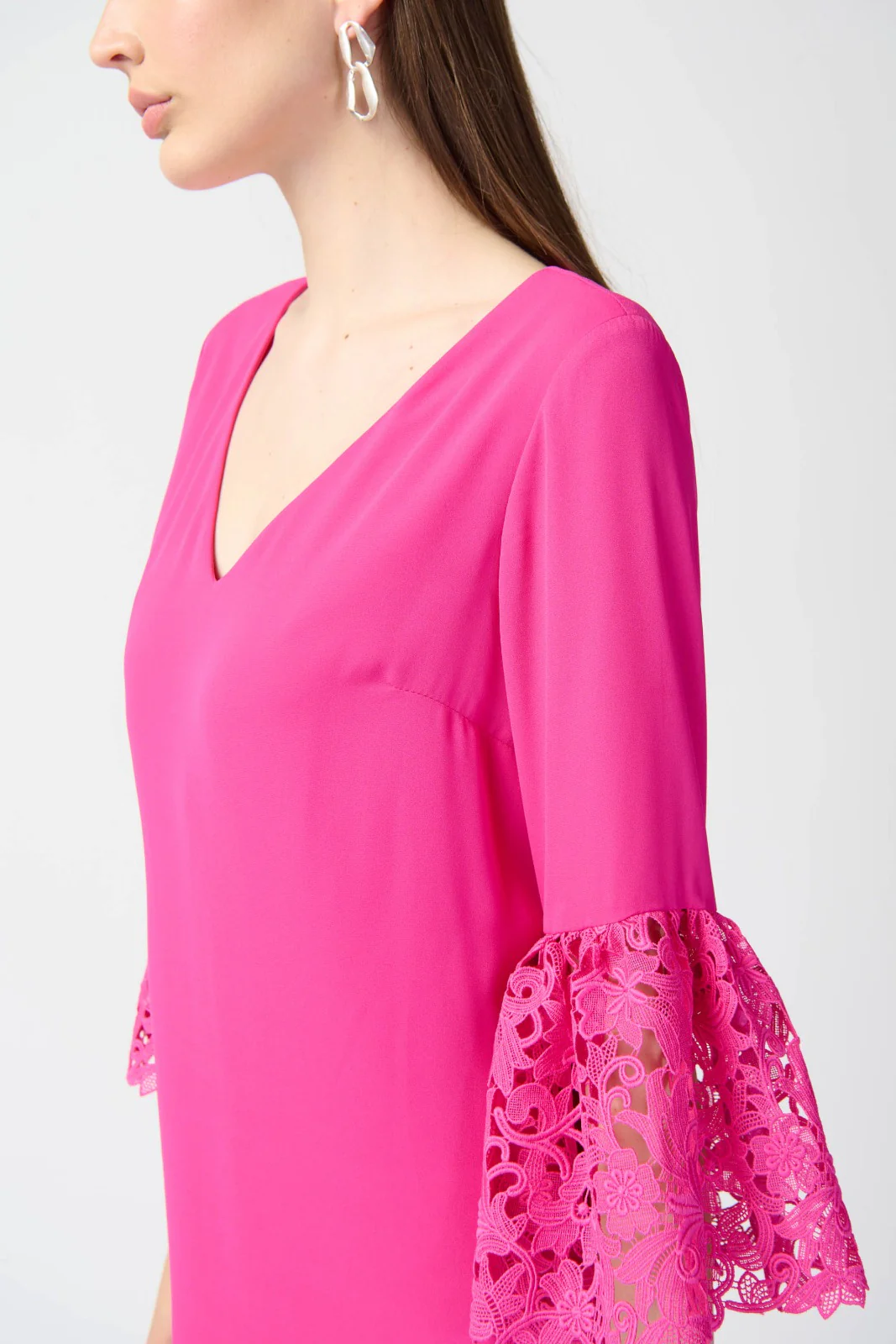 Joseph Ribkoff Ultra Pink Trapeze Dress Style 241252 - Image 4