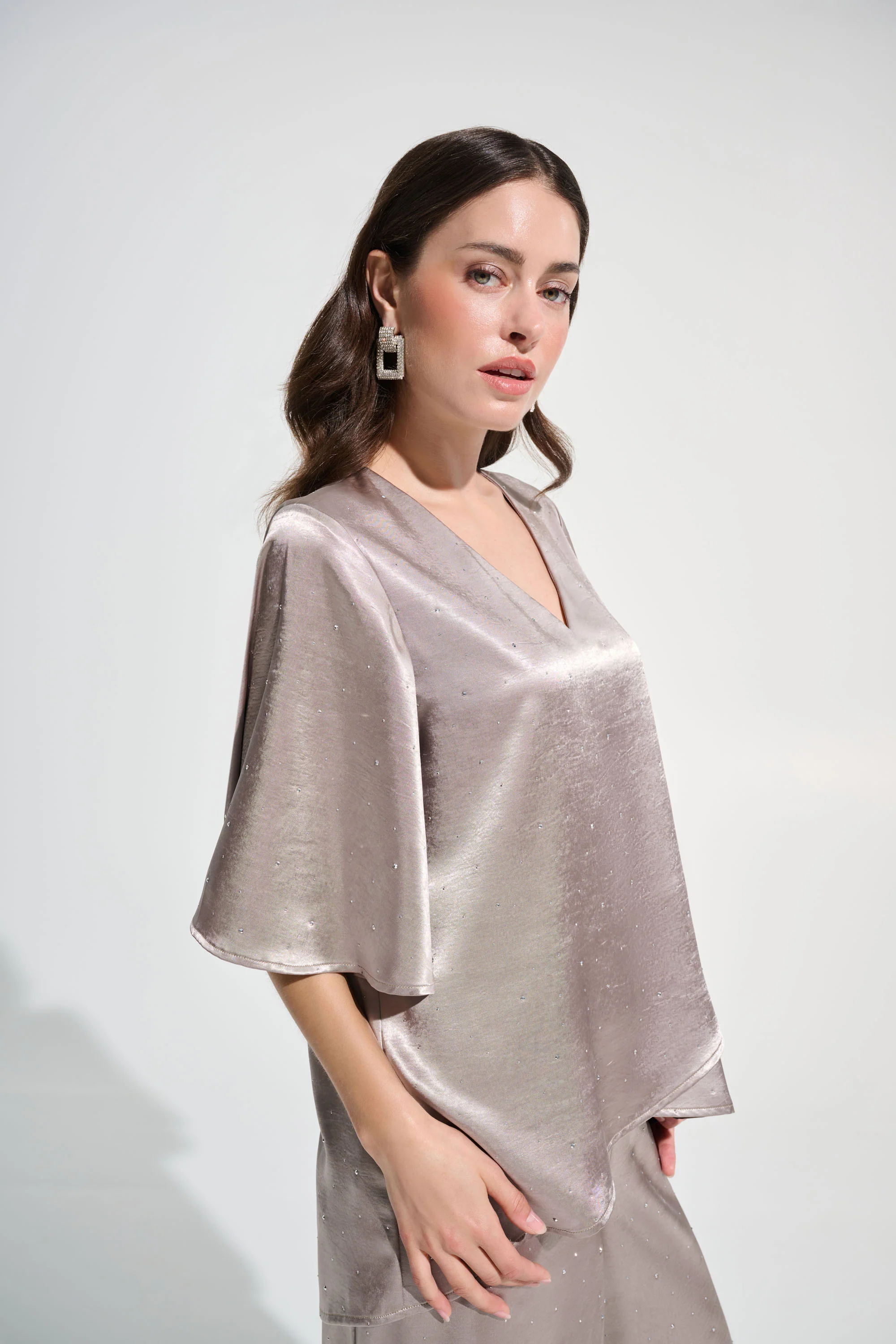 Joseph Ribkoff V-neck Jewel Embellished Blouse Style 262722 - Image 2