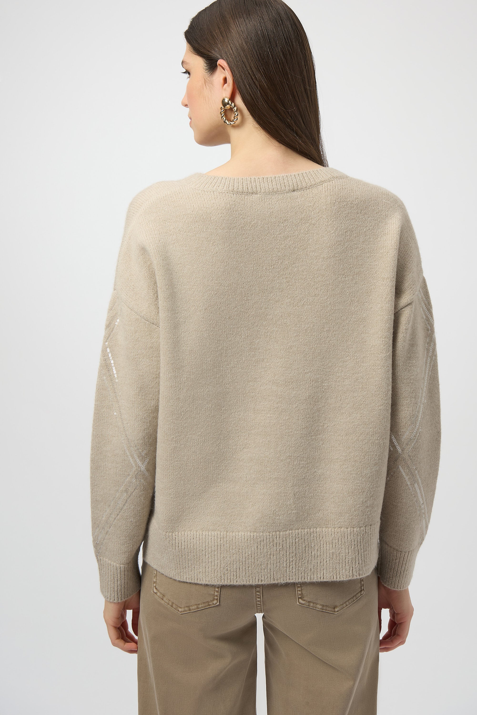 Joseph Ribkoff V-Neck Pullover with Sequins Style 254949 - Image 3