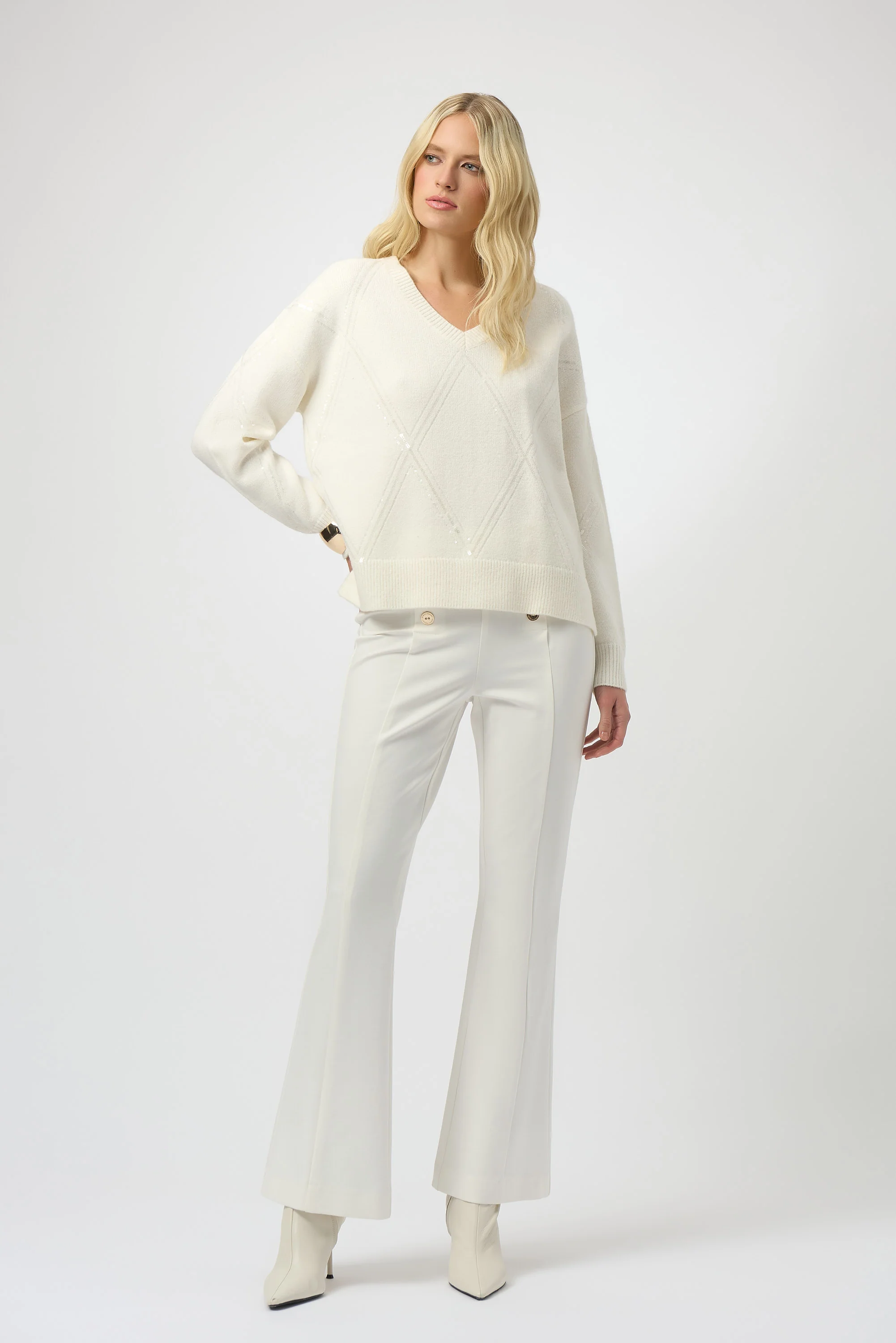 Joseph Ribkoff V-Neck Pullover with Sequins Style 254949 - Image 8