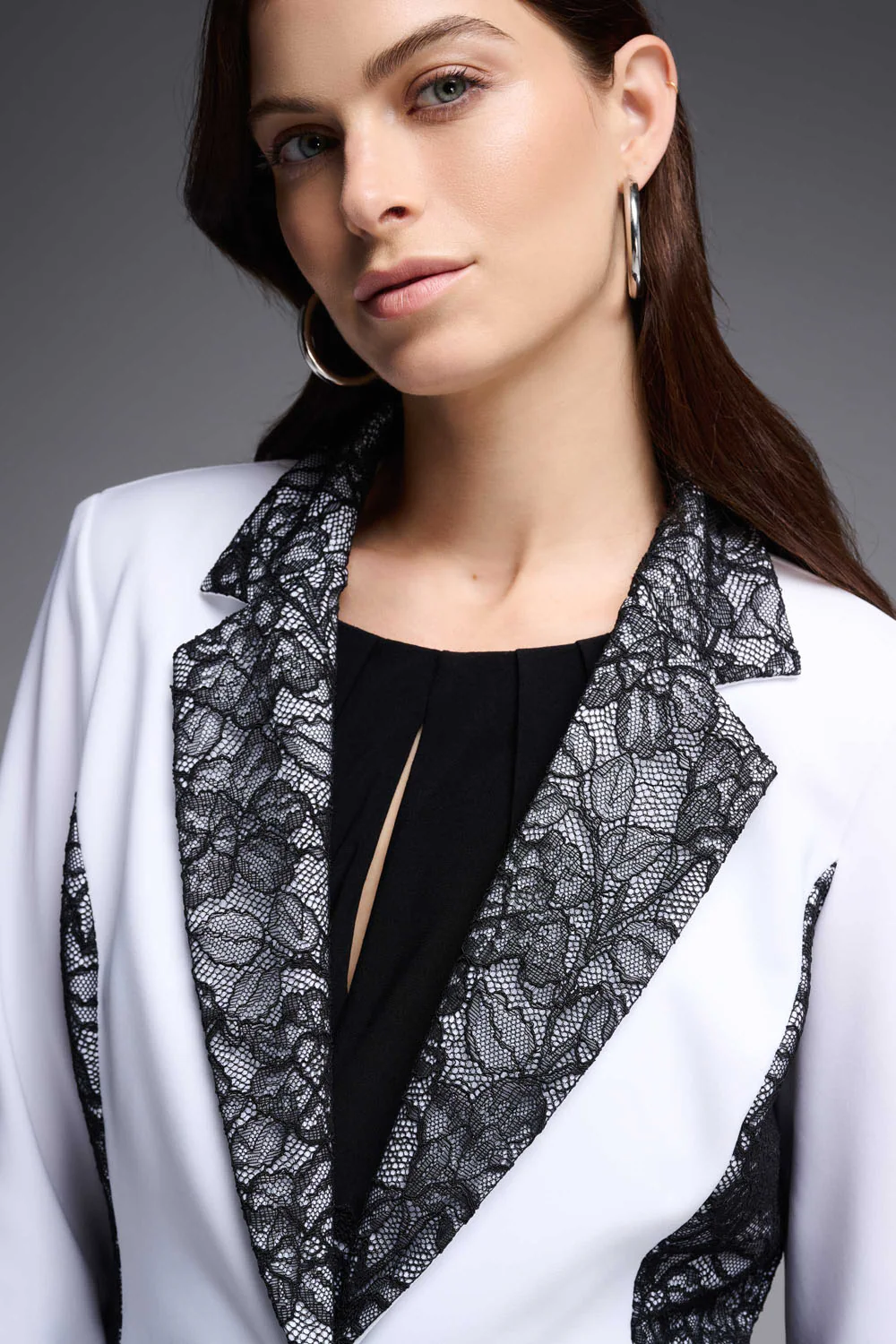Joseph Ribkoff Vanilla/Black Blazer Style 231743 - Image 2