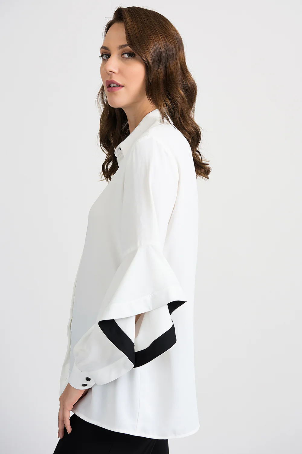 Joseph Ribkoff Vanilla/Black Blouse Style 201148 - Image 3