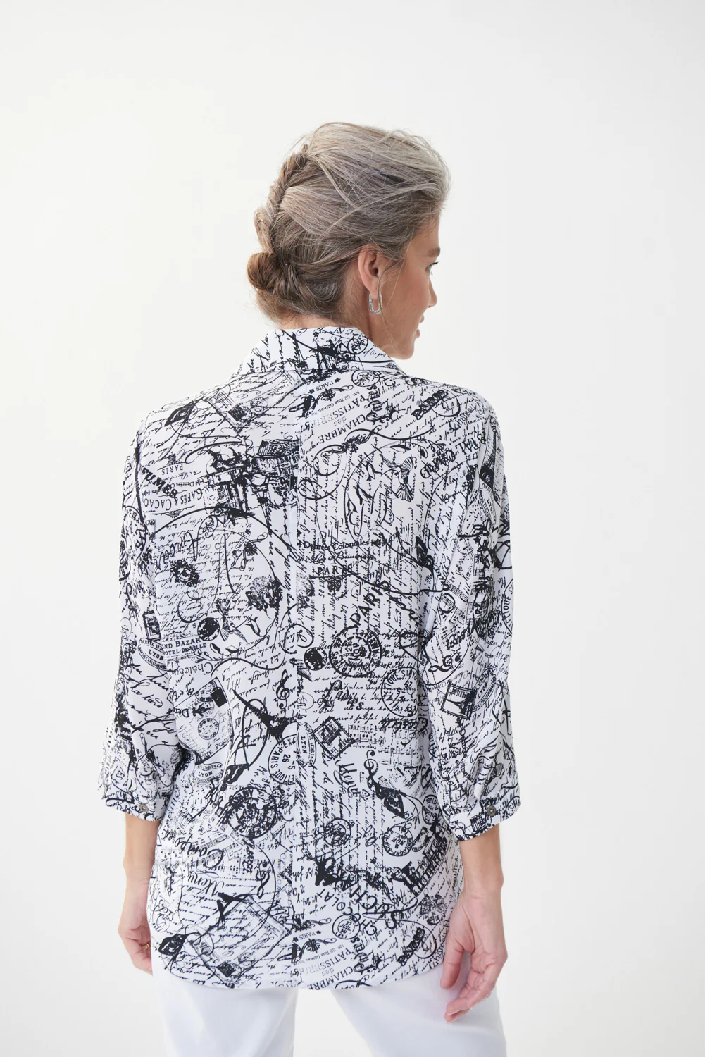 Joseph Ribkoff Vanilla/Black Blouse Style 222173 - Image 4