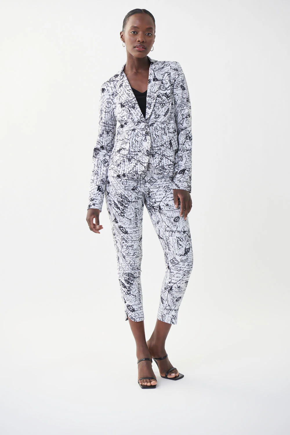 Joseph Ribkoff Vanilla/Black City Print Blazer Style 222008 - Image 3