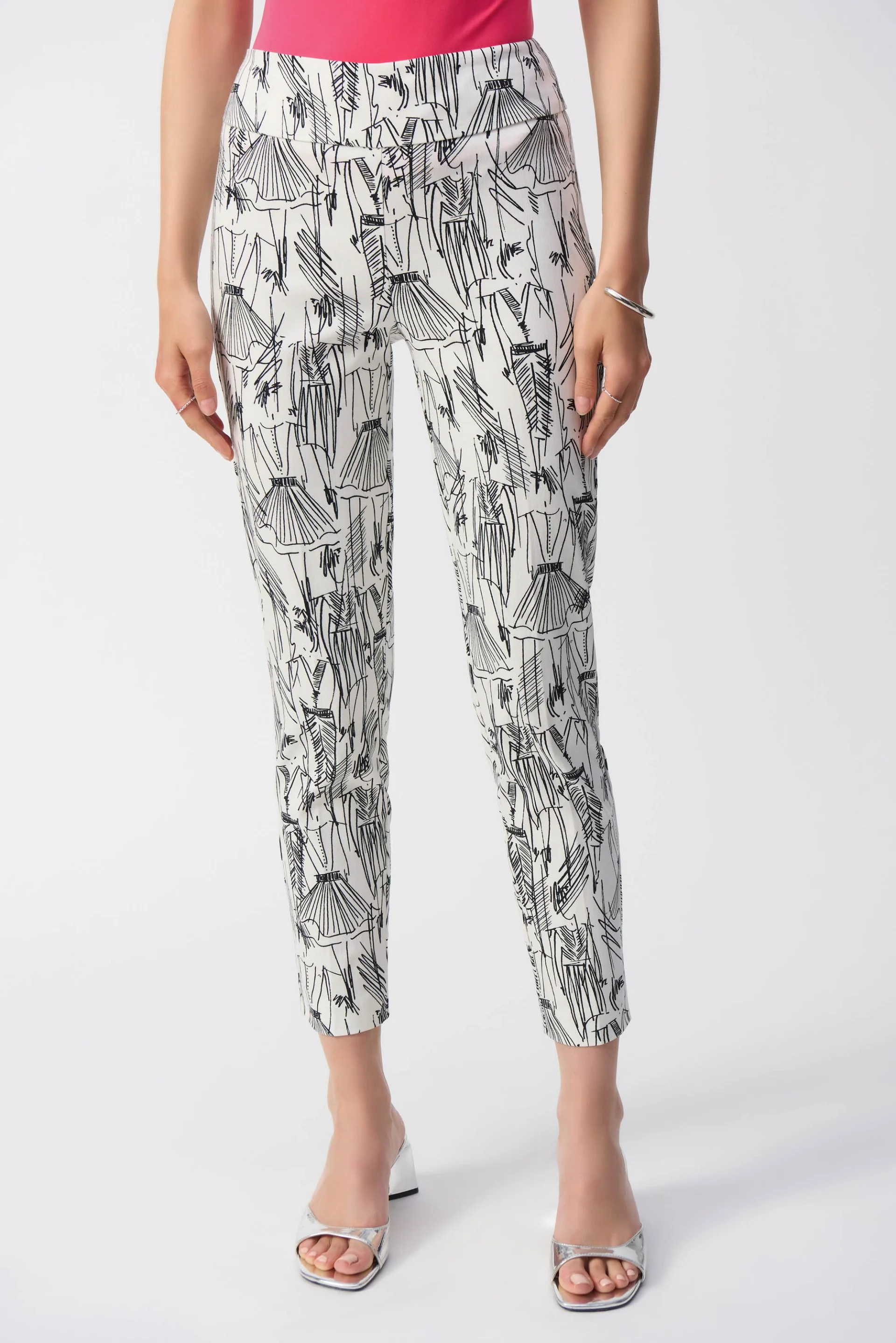 Joseph Ribkoff Conversational Print Slim Fit Pants Style 251002