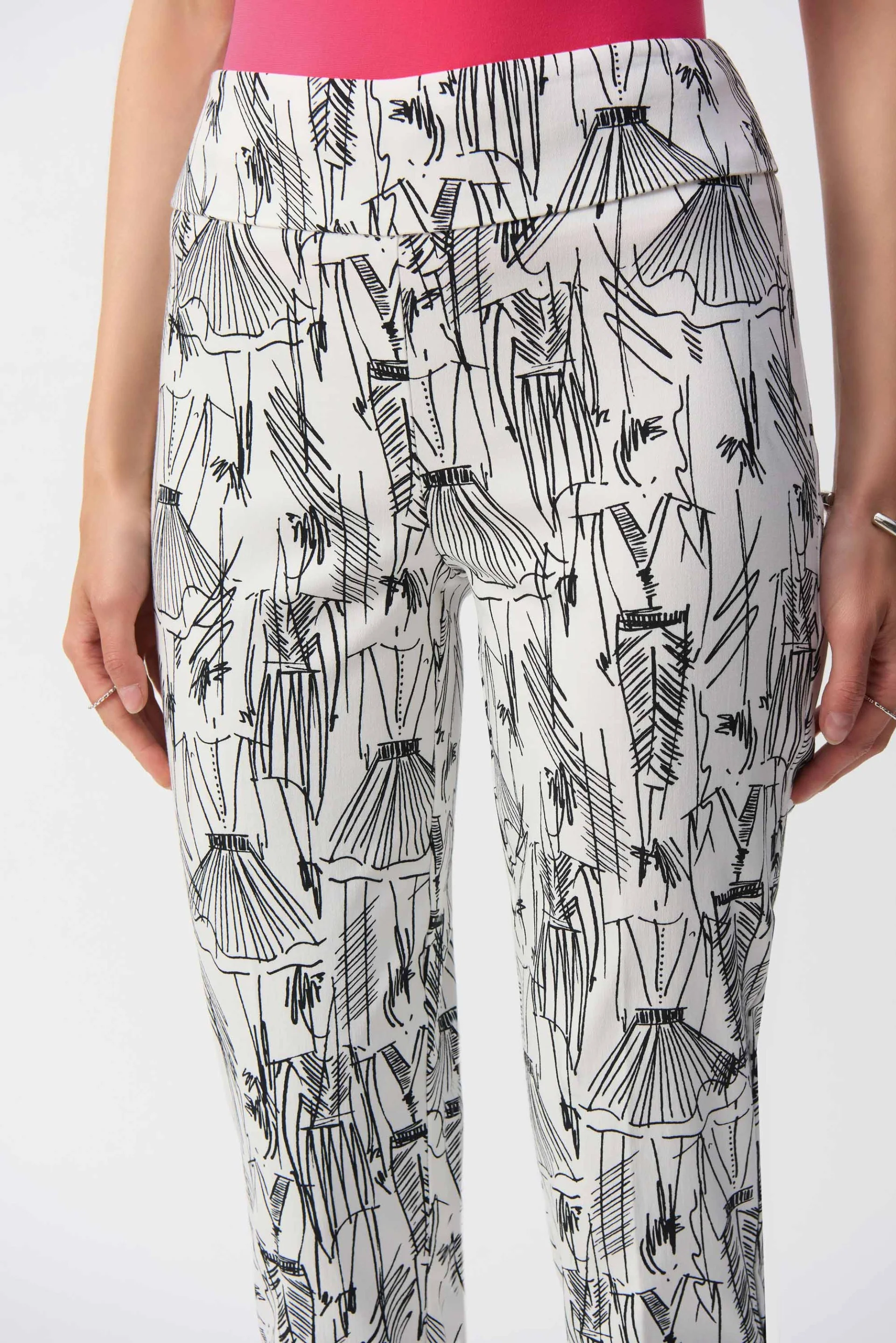 Joseph Ribkoff Conversational Print Slim Fit Pants Style 251002 - Image 3