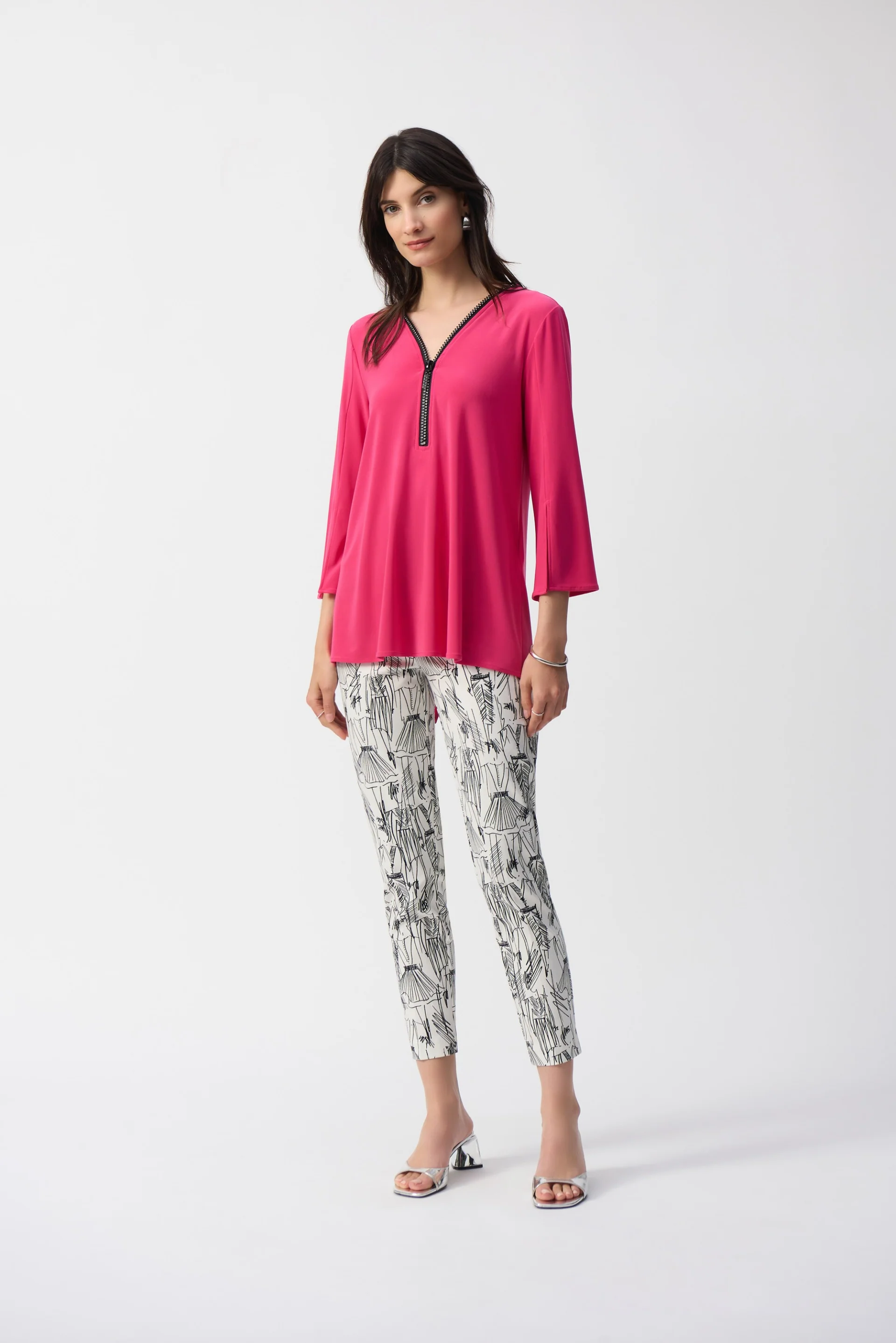 Joseph Ribkoff Conversational Print Slim Fit Pants Style 251002 - Image 4