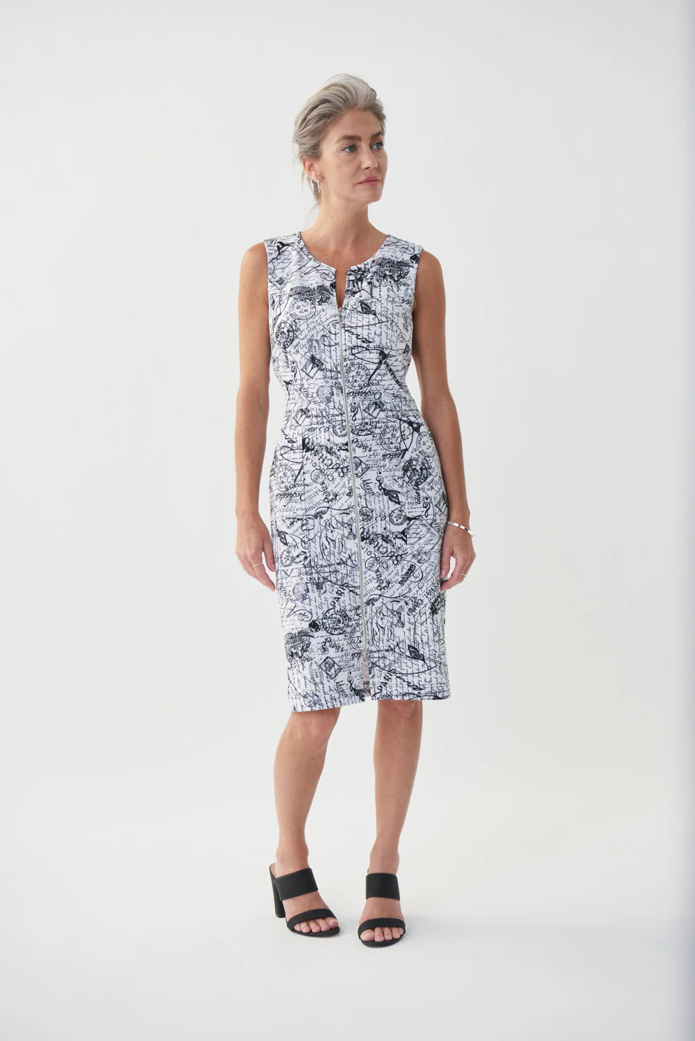 Joseph Ribkoff Vanilla/Black Dress Style 222191