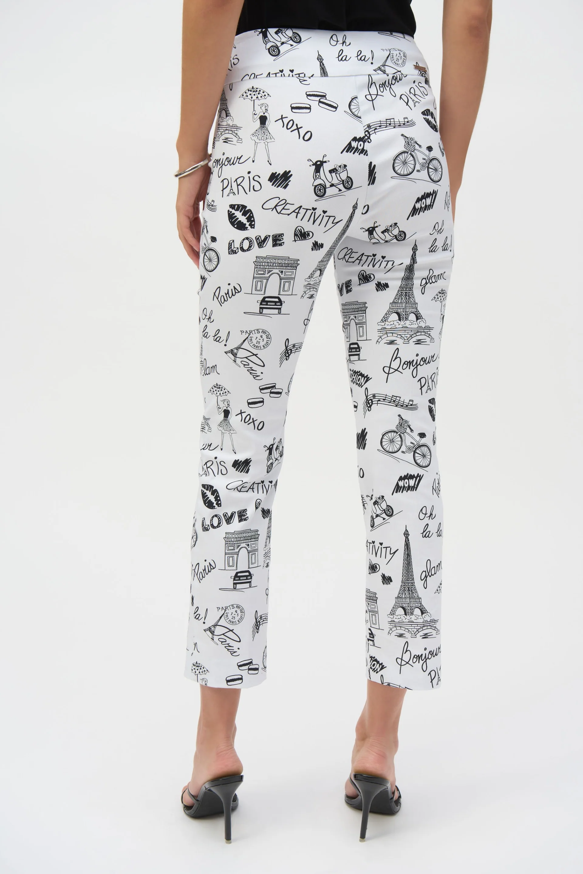 Joseph Ribkoff Vanilla/Black Straight Leg Pants Style 252233 - Image 4