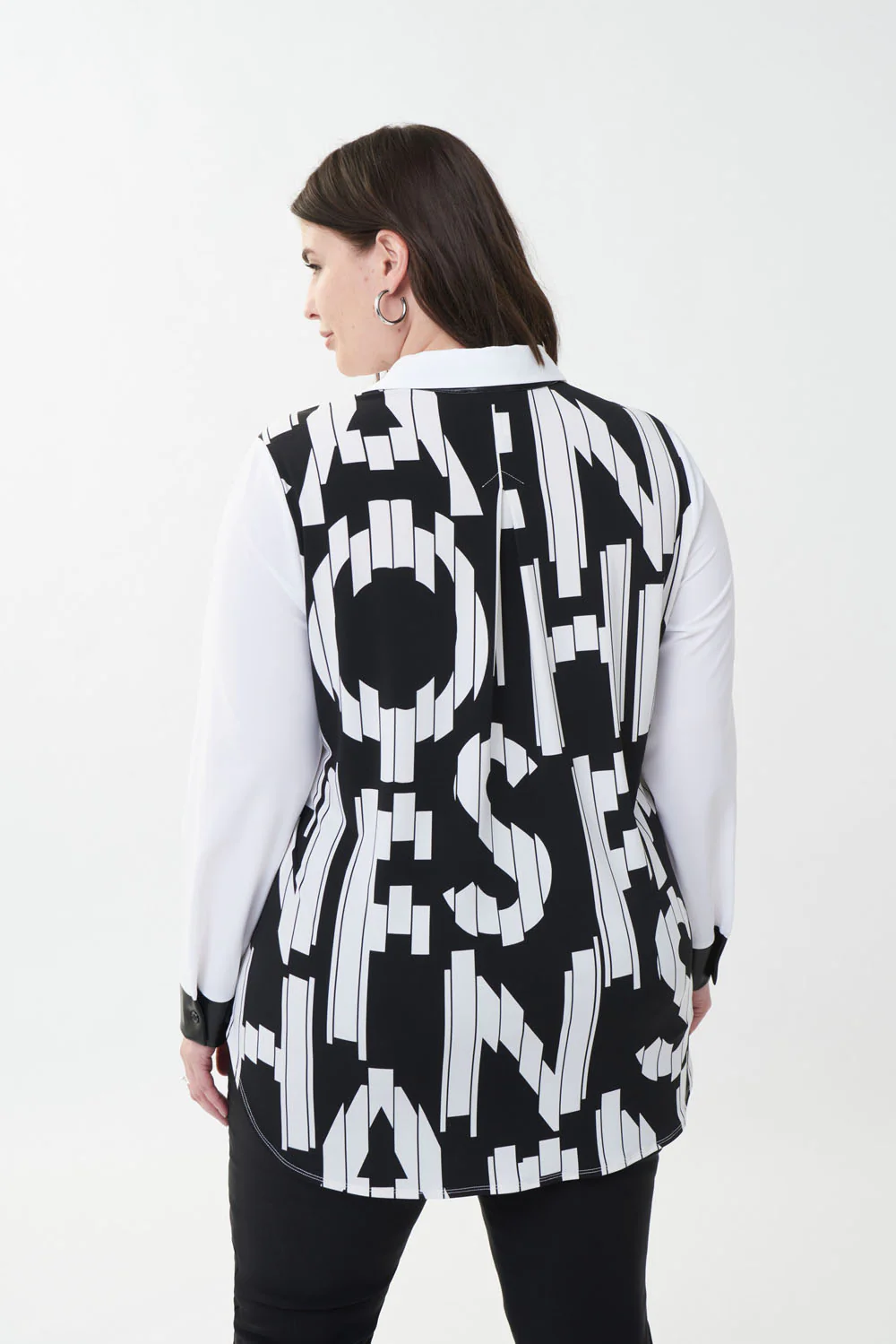 Joseph Ribkoff Vanilla/Black Wording Blouse Style 223141 - Image 3