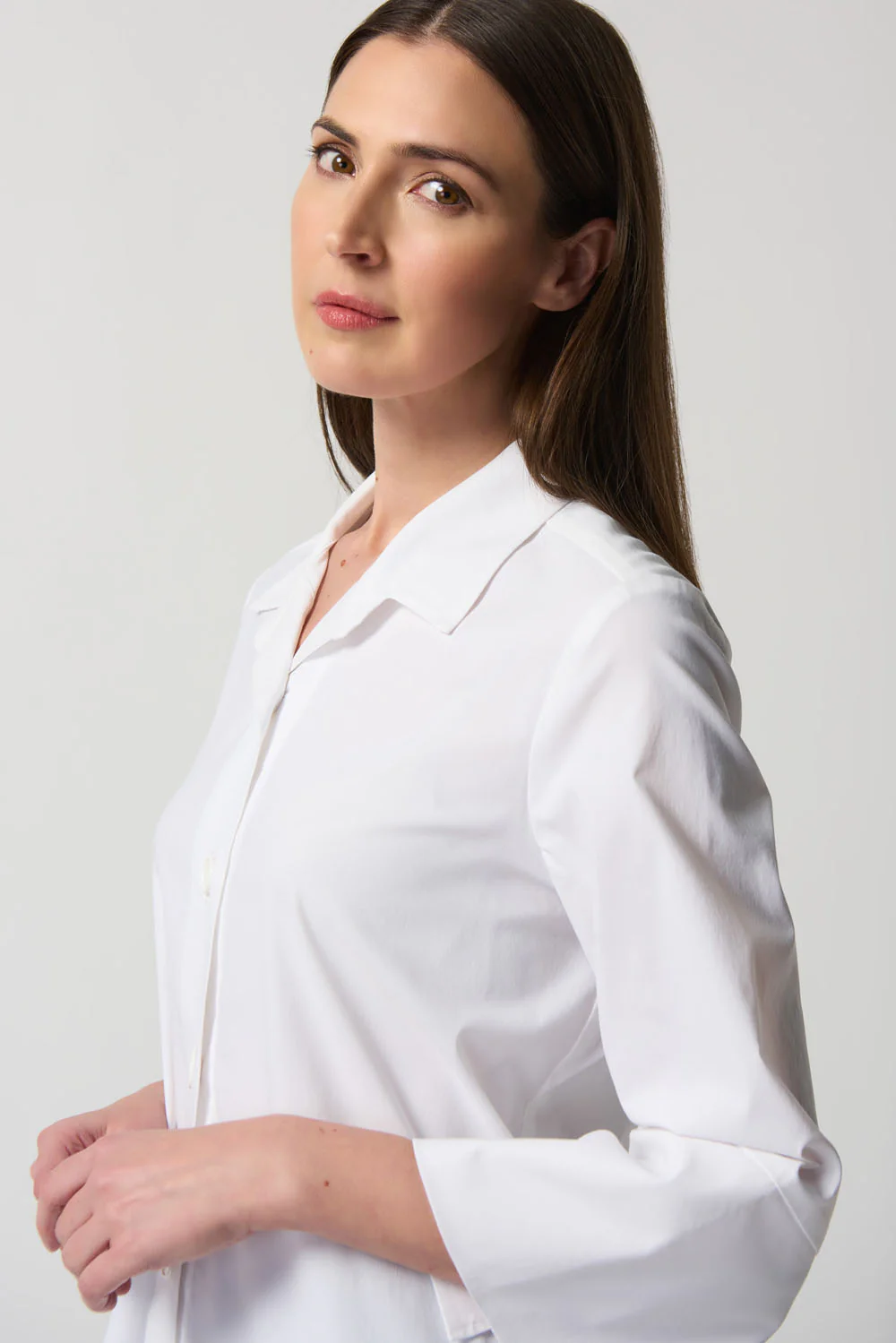 Joseph Ribkoff Vanilla Button-Down Boxy Blouse Style 233029 - Image 3